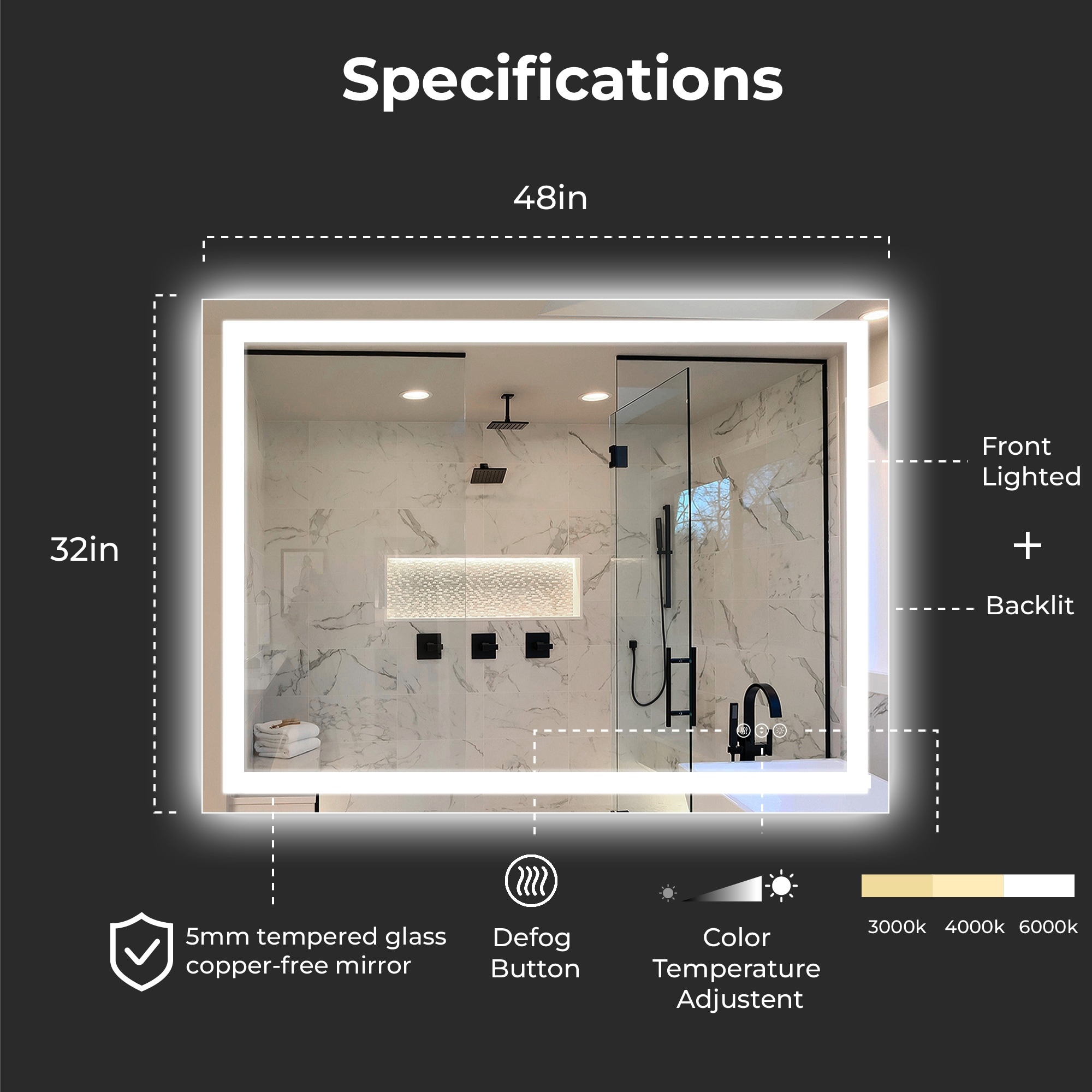 Royal Guard LBM3640 Framed-Bath-Mirrors - View #2