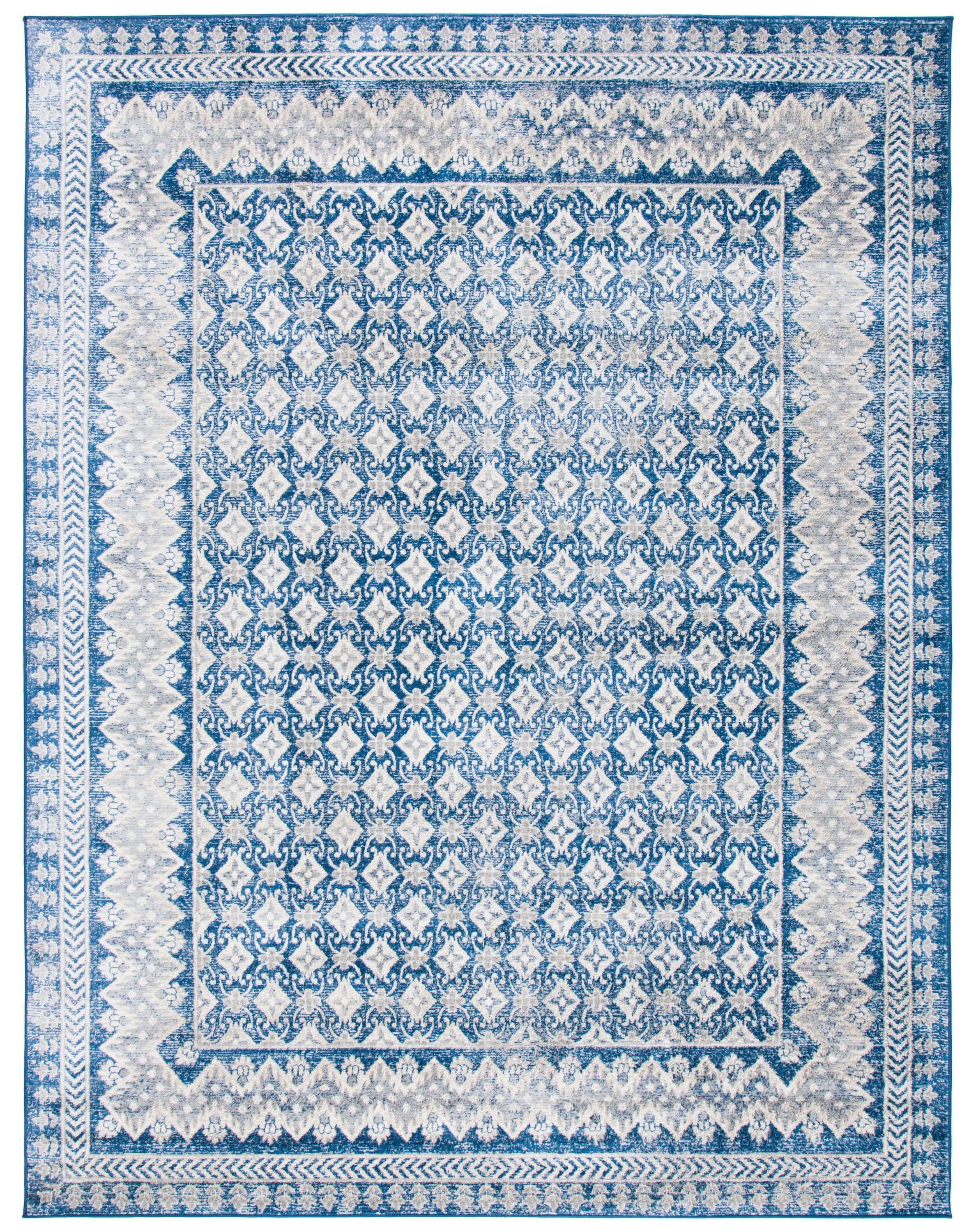 Safavieh BNT899N-9 Brentwood Gusta 9 x 12 (ft) Loomed Polypropylene Navy/Beige Rectangular Indoor Distressed/Overdyed Vintage Area rug