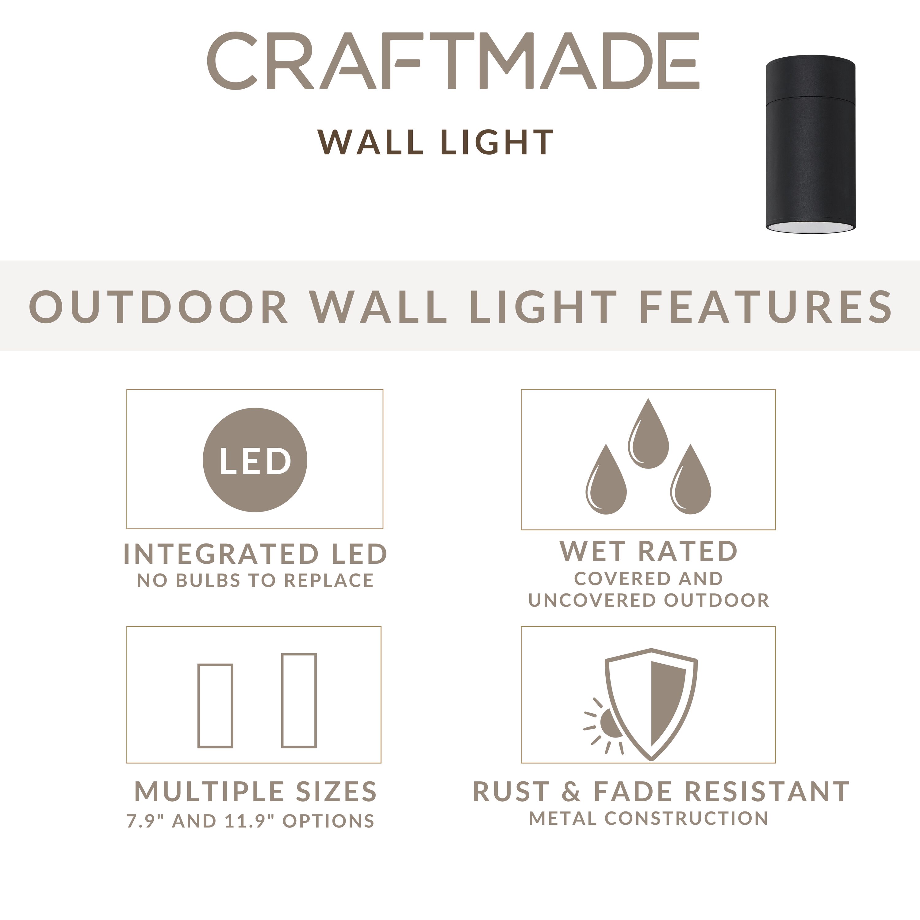 Craftmade ZA2120-TB-LED Outdoor-Wall-Lighting - View #3