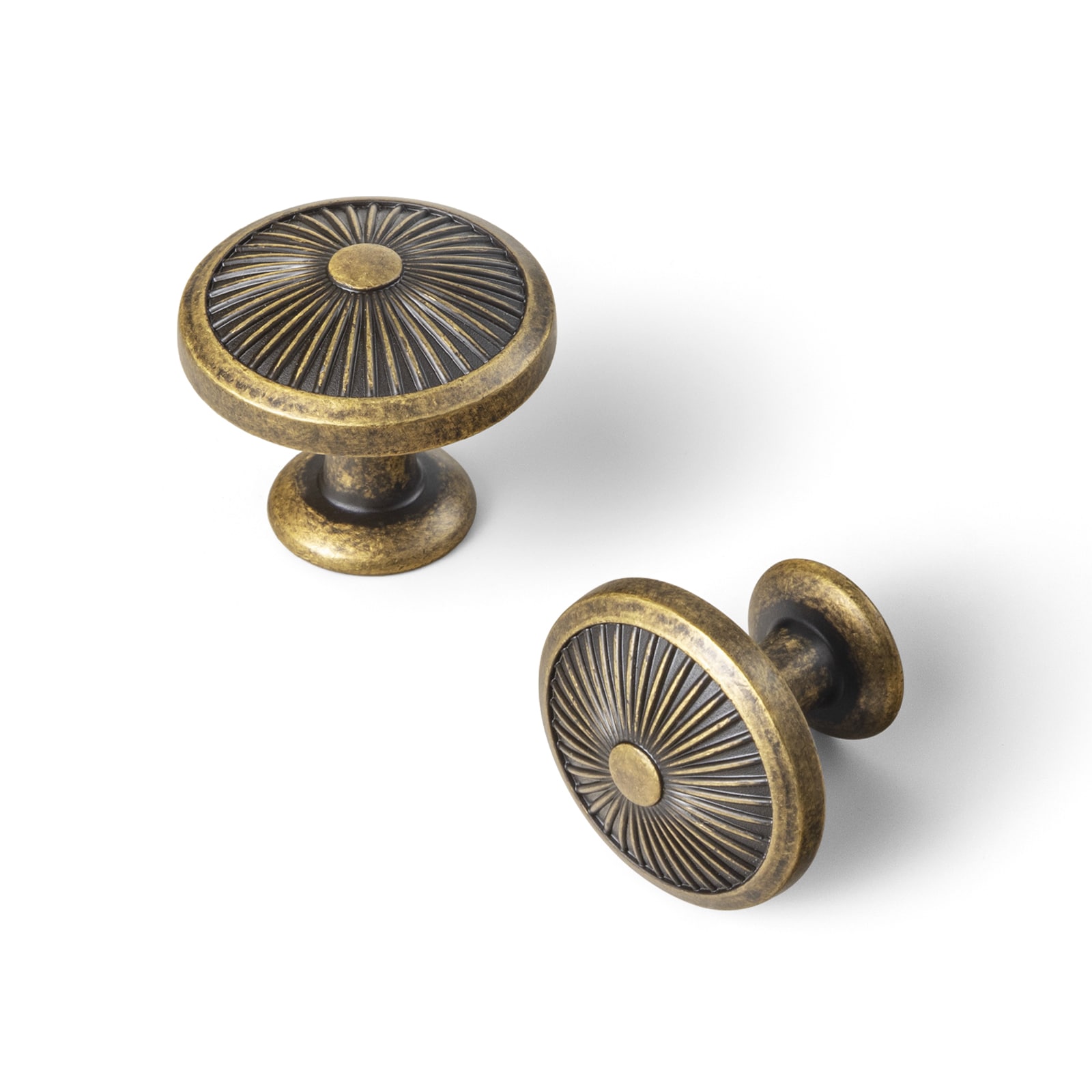 Miaokesen 6597GT-DK 1-3/10-in Antique Brass Mushroom Classic Cabinet Knob 6 -Pack