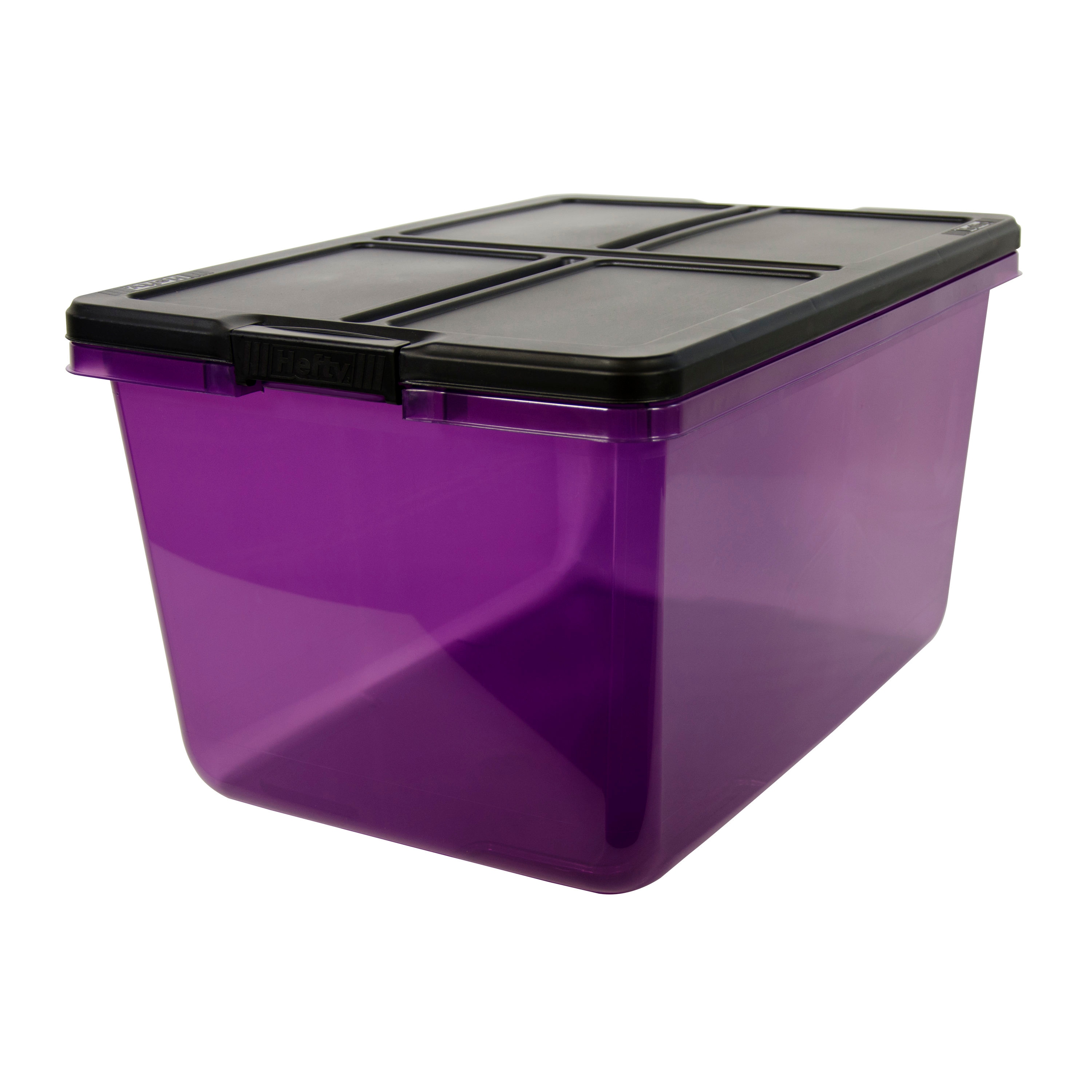 Hefty Large 16.5-Gallons (66-Quart) Halloween Purple Weatherproof Tote with  Latching Lid at