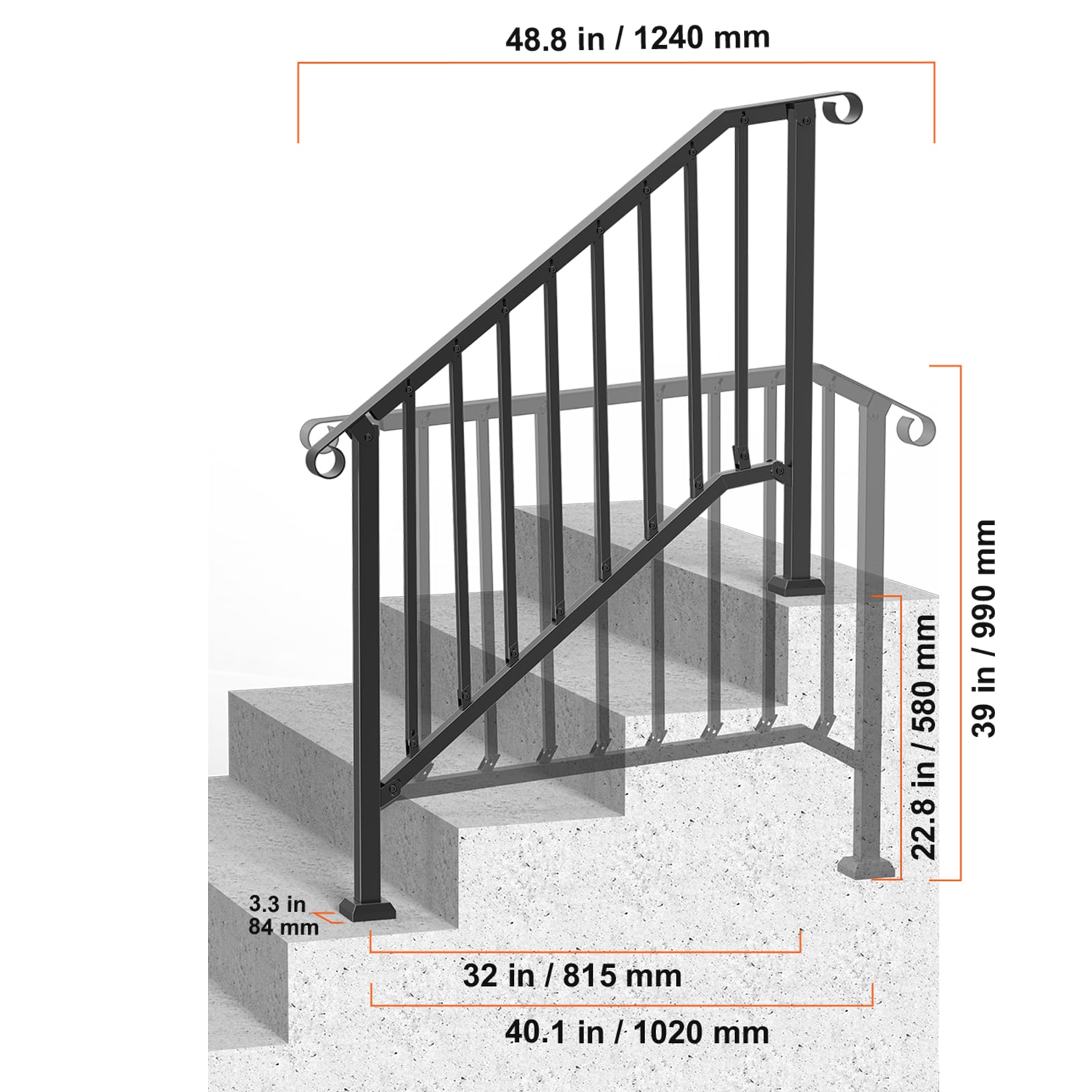 VEVOR SCBPXGMDZLSL05785V0 railings - View #2