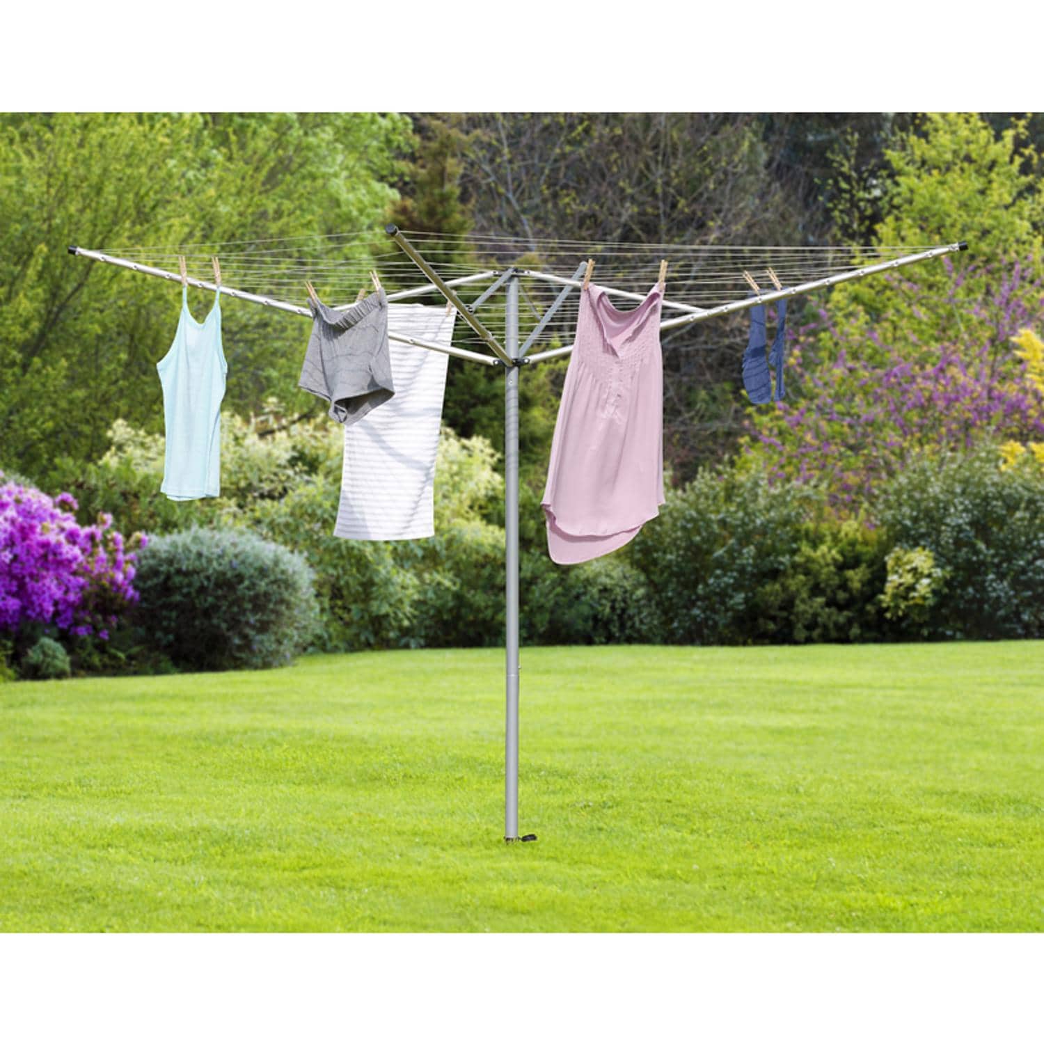 Whitmor 77 in. H X 74.2 in. W X 74.2 in. D Aluminum Clothes Drying Rack ...