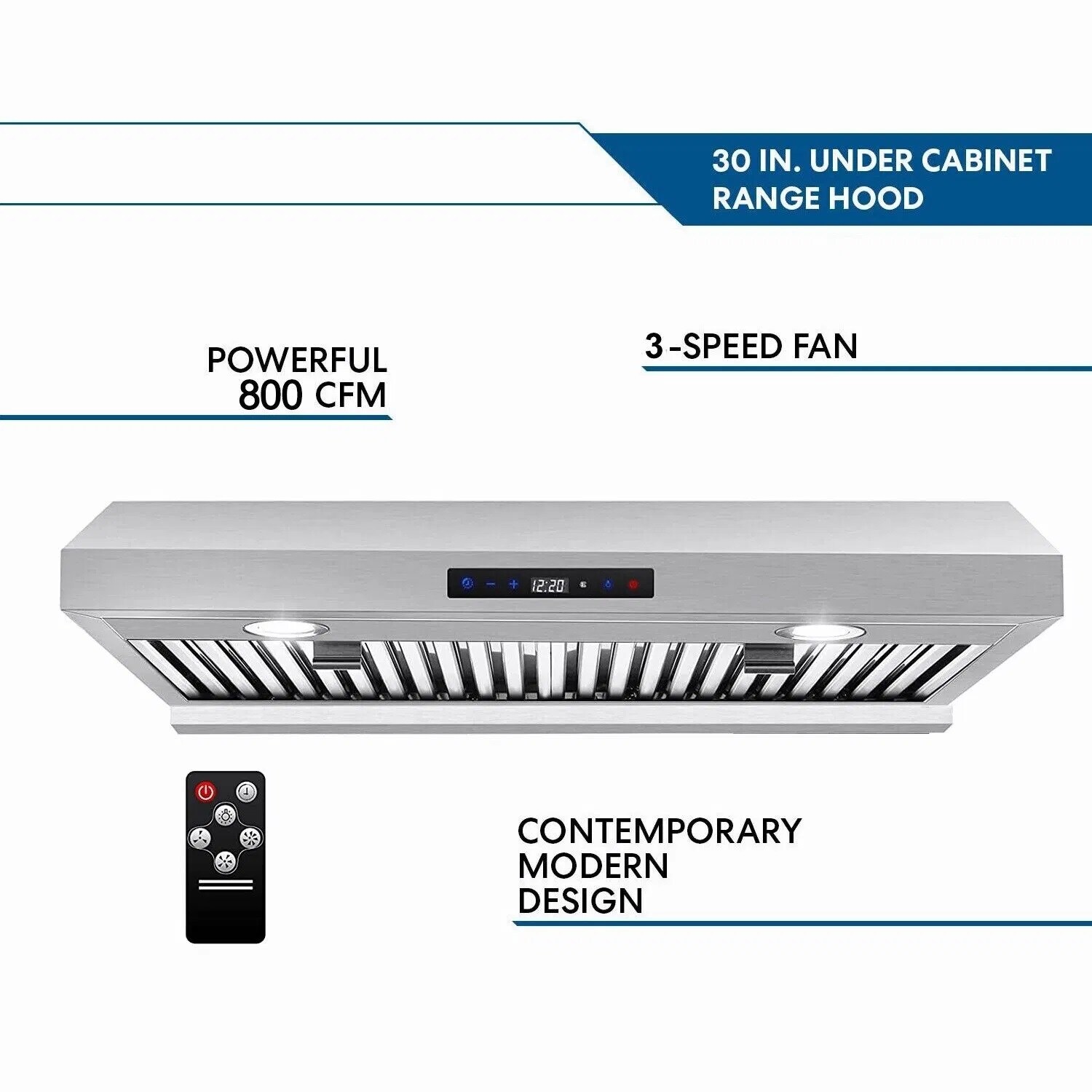 Kahomvis GEHT-QPC2-DGG Undercabinet-Range-Hoods - View #6