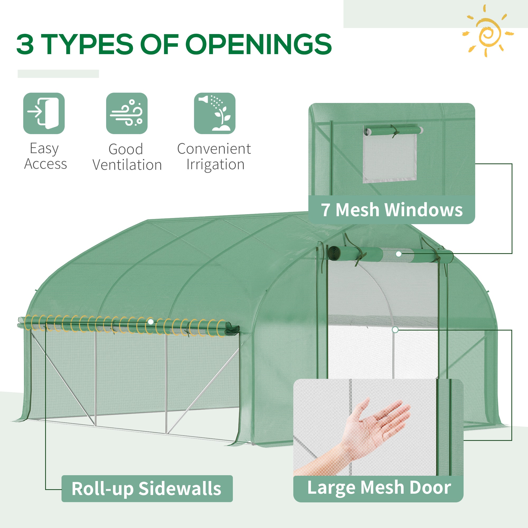 Outsunny 845-764V00GN greenhouses - View #8