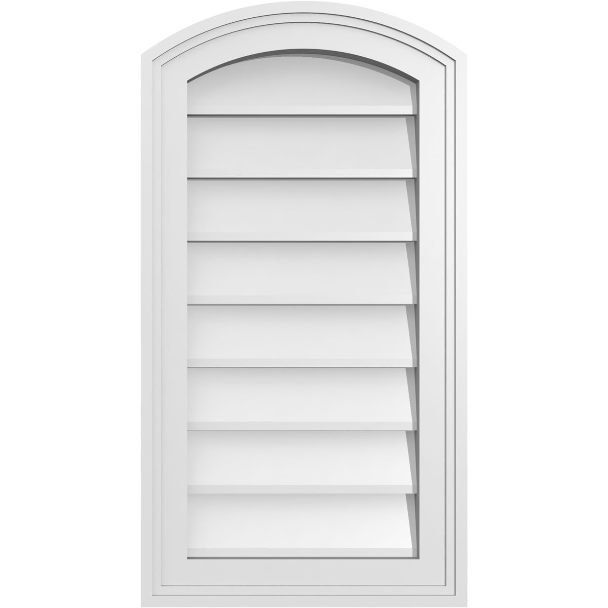 Ekena Millwork GVPAR14X2602SN 14-Inches x 26-Inches Off-white Round top PVC Gable Louver Vent