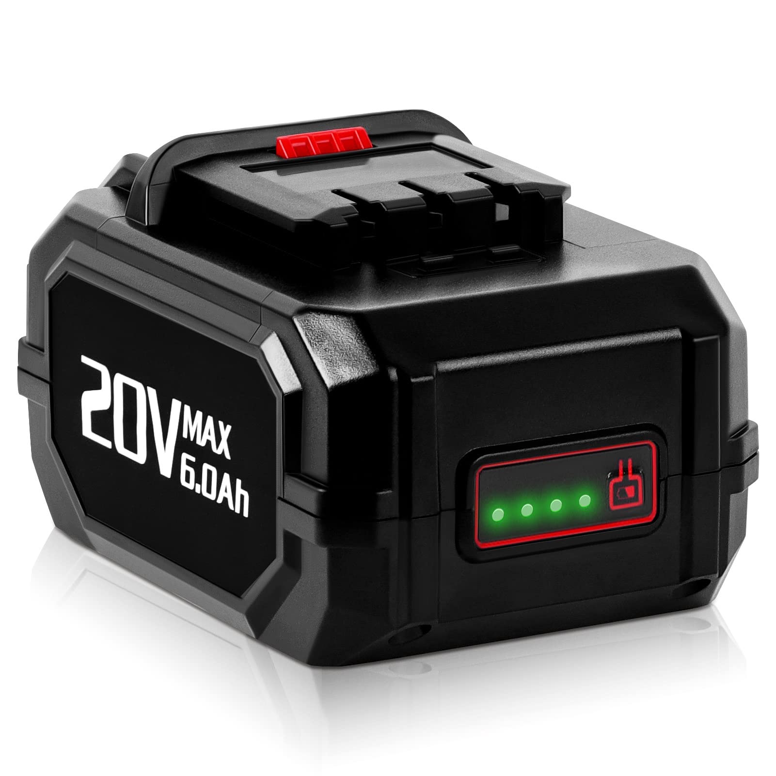 Ahfiwaso 20V 6Ah Replacement Power Pack Compatible with Cordless Blower Wrench Nailer Drill Power Tool Fast Charging LED Indicator 1 Piece