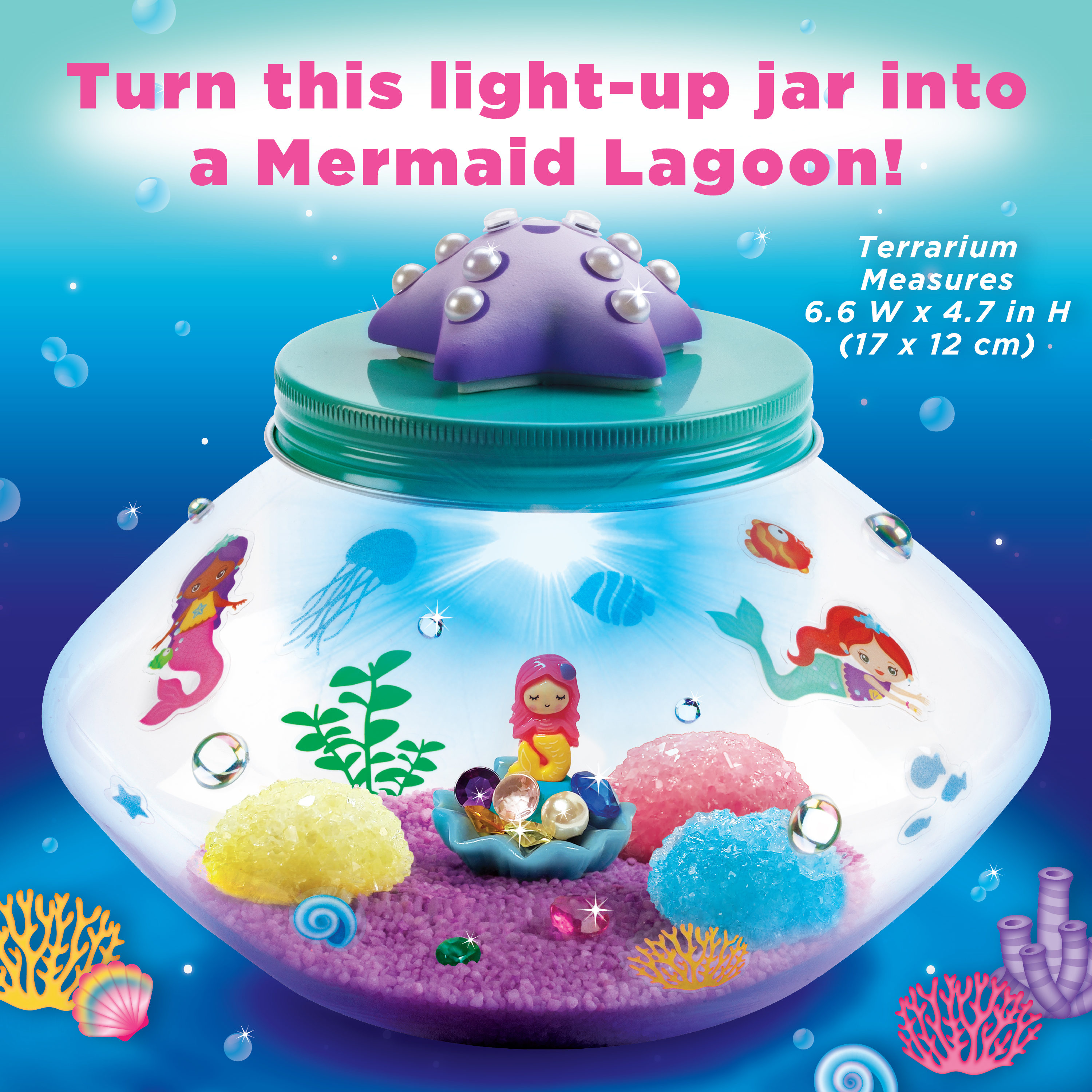Girls Mermaid Toys DIY Light up Terrarium Kit for Kids Mermaid