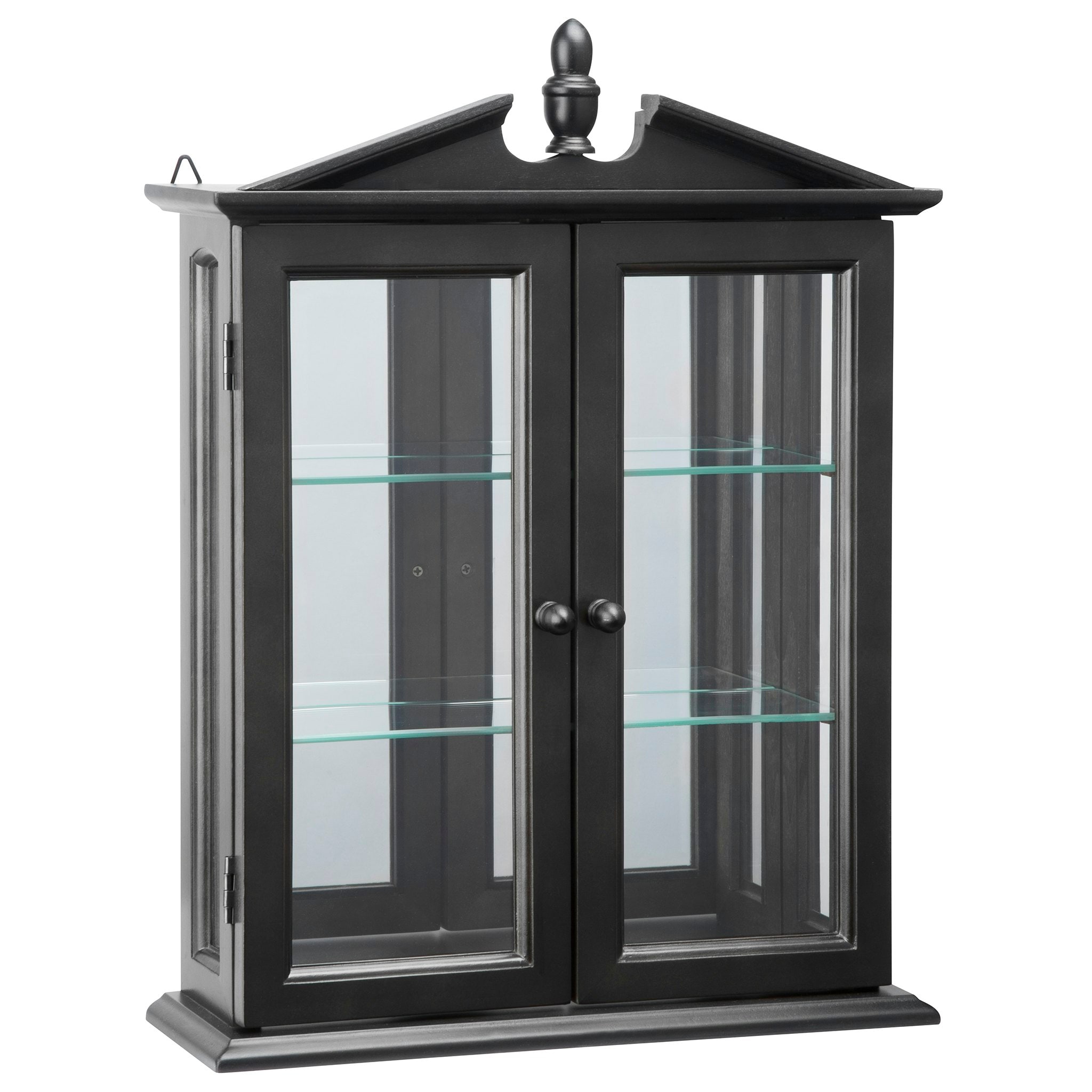 Design Toscano BN17222 17-Inches W x 22.5-Inches H Wood Black Amesbury Manor Curio Cabinet Country Wall accent