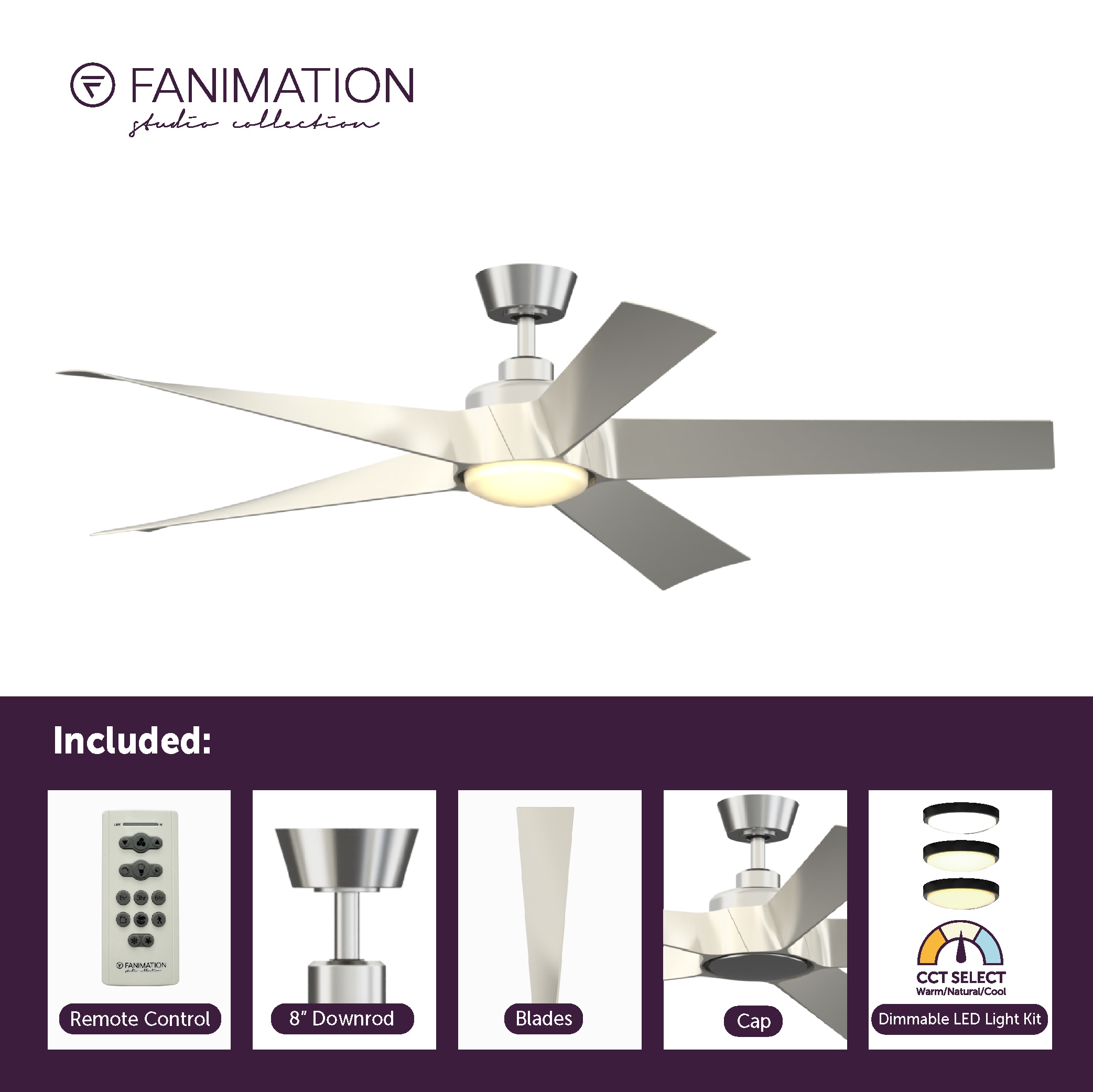 Fanimation Studio Collection LP7614LBN Ceiling-Fans - View #7