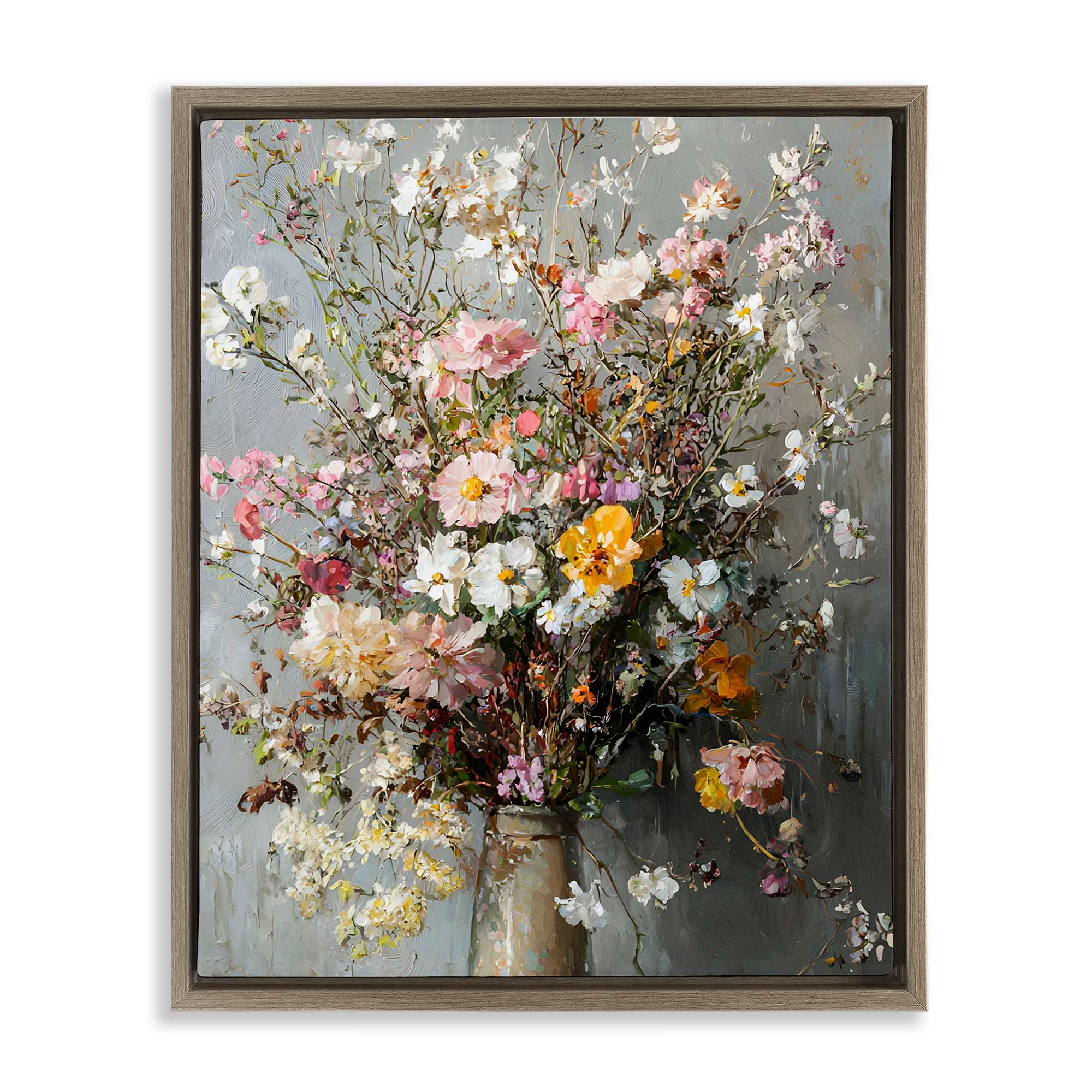 Stupell Industries BT-750-FFE-24X30 Overflowing Spring Flowers Floating Frame design by Franklyn Gregory