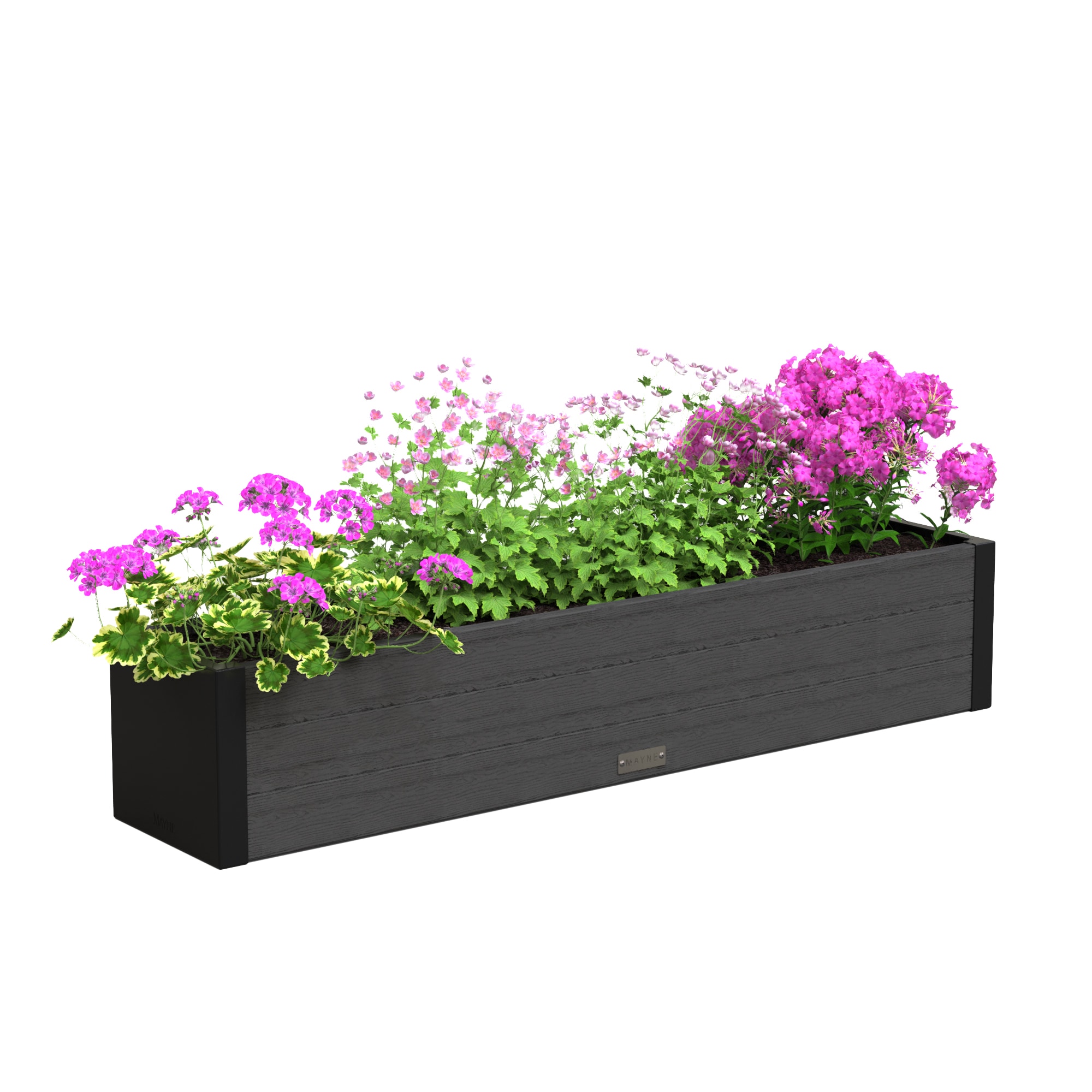 Mayne Rectangle 48-in W x 10-in L Gray Plastic Outdoor Window box