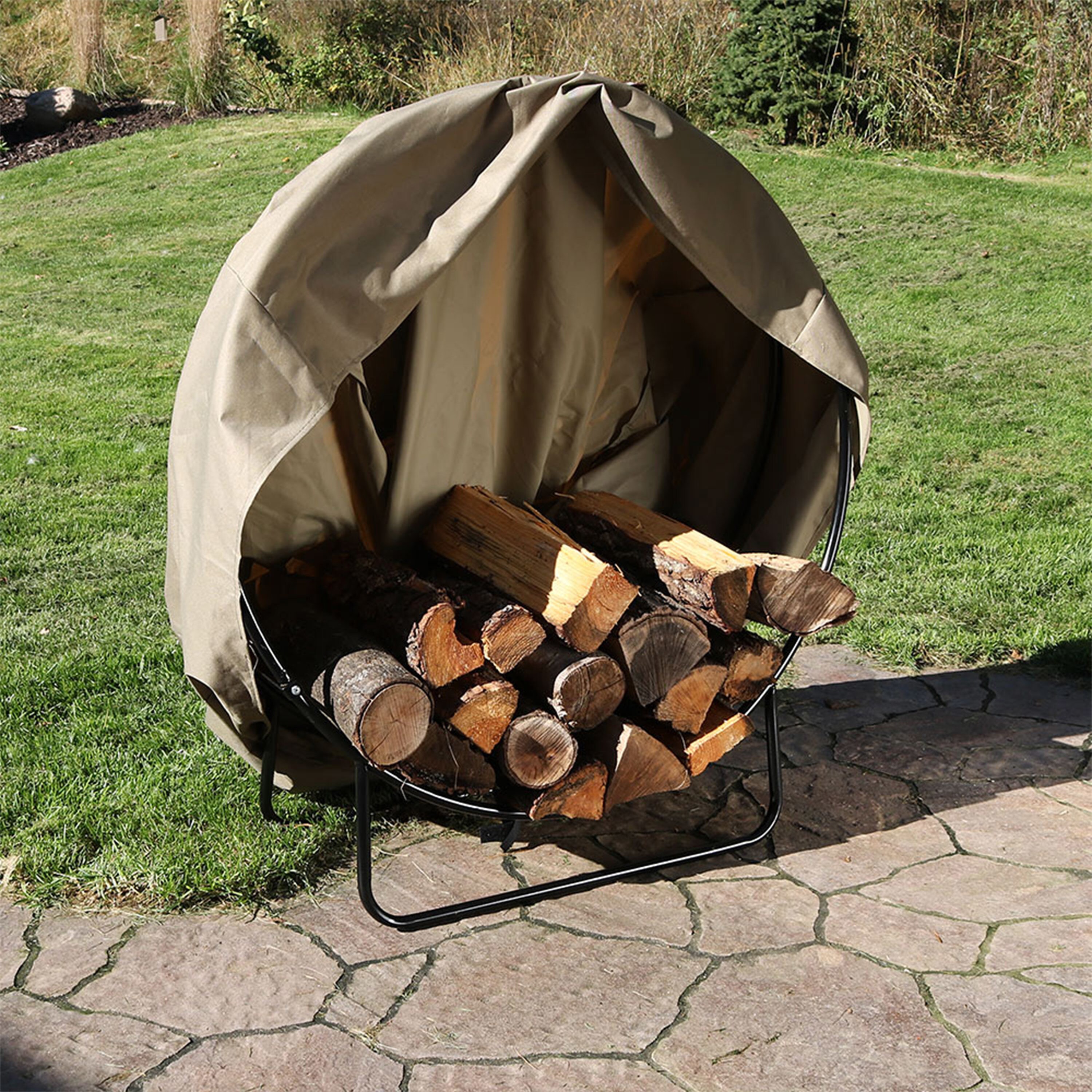 Sunnydaze Decor QX-48LH-KHAKI-COMBO Firewood-Storage - View #11