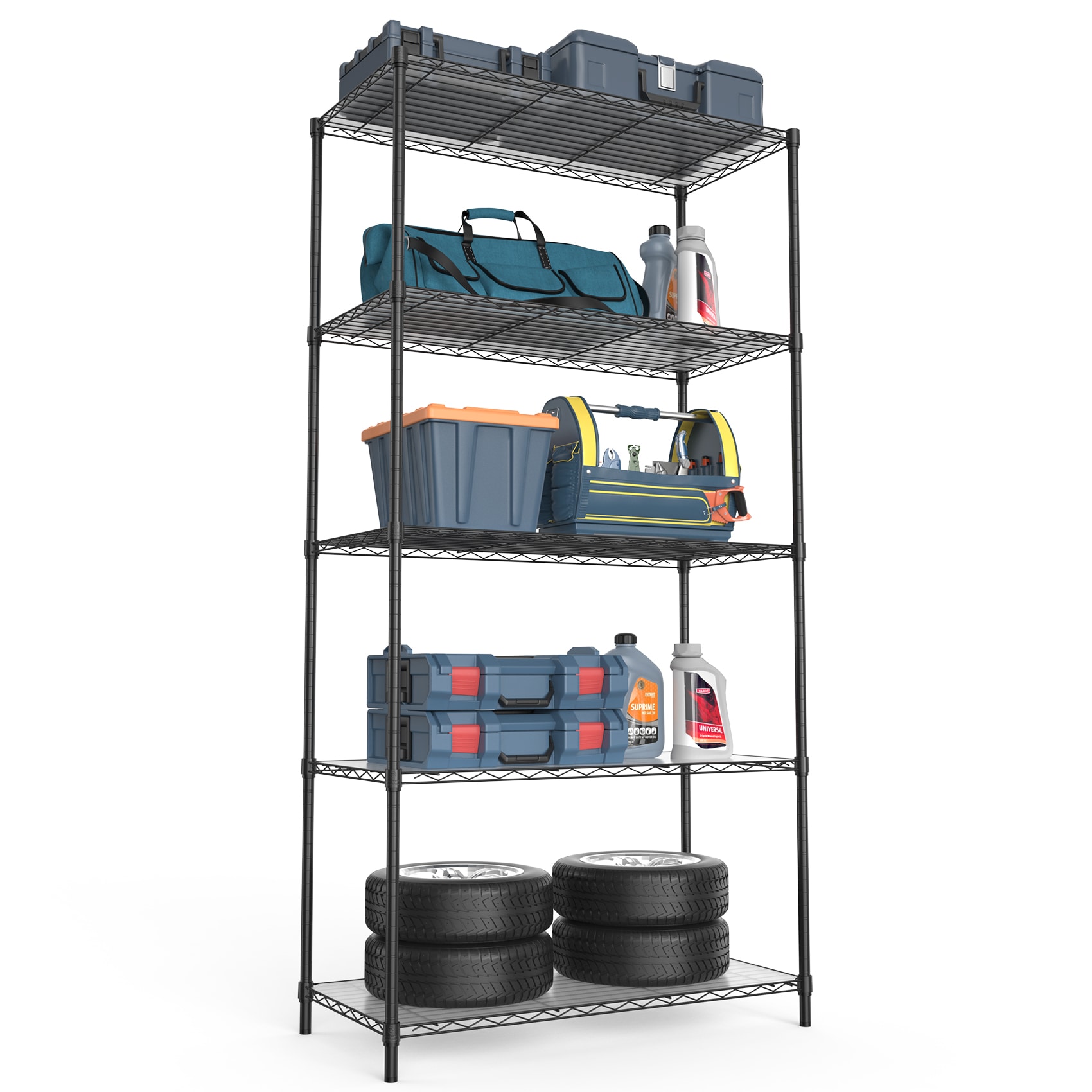 ToolCat NGG30-52-DSG 5 -Tier Heavy Duty Black Iron Utility shelving unit ( 36-in W x 16-in D x 72-in H )
