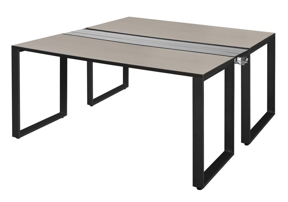Regency STBS6624PLBK Structure 58-in White Modern/Contemporary 2-person Desk