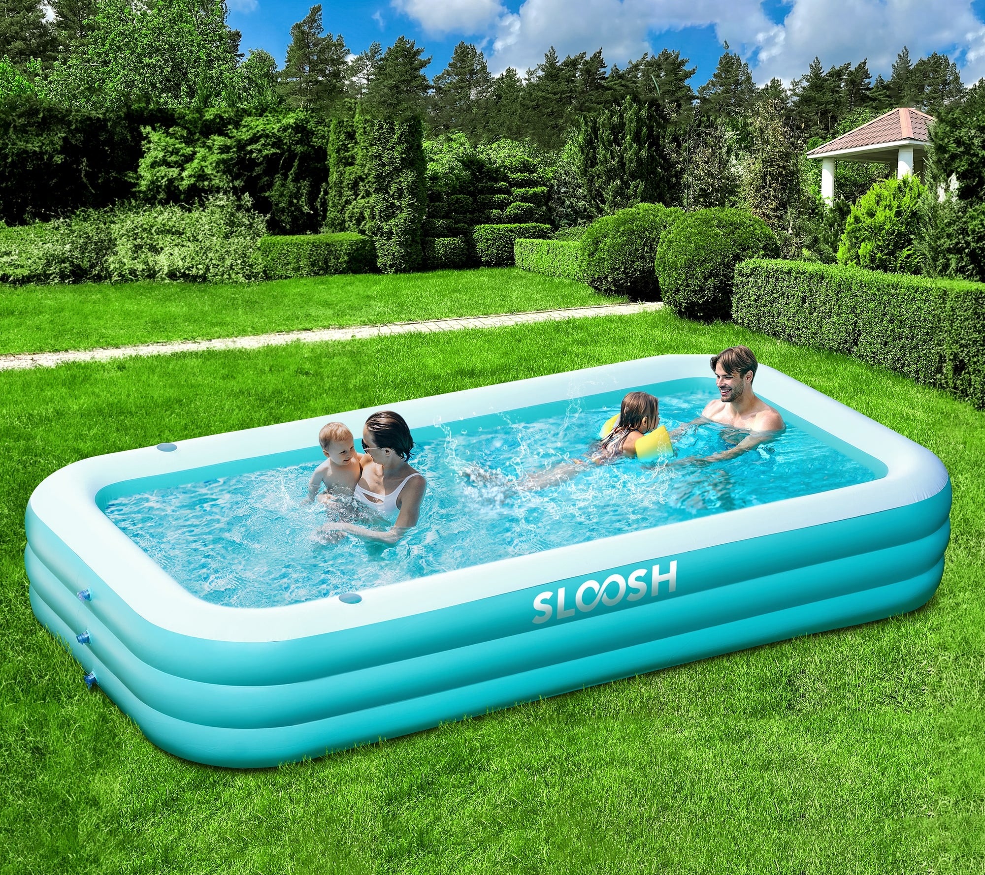Joyfy 40879 10.8-Feet x 6-Feet x 22-Inches Inflatable top ring Rectangle Above-Ground Pool