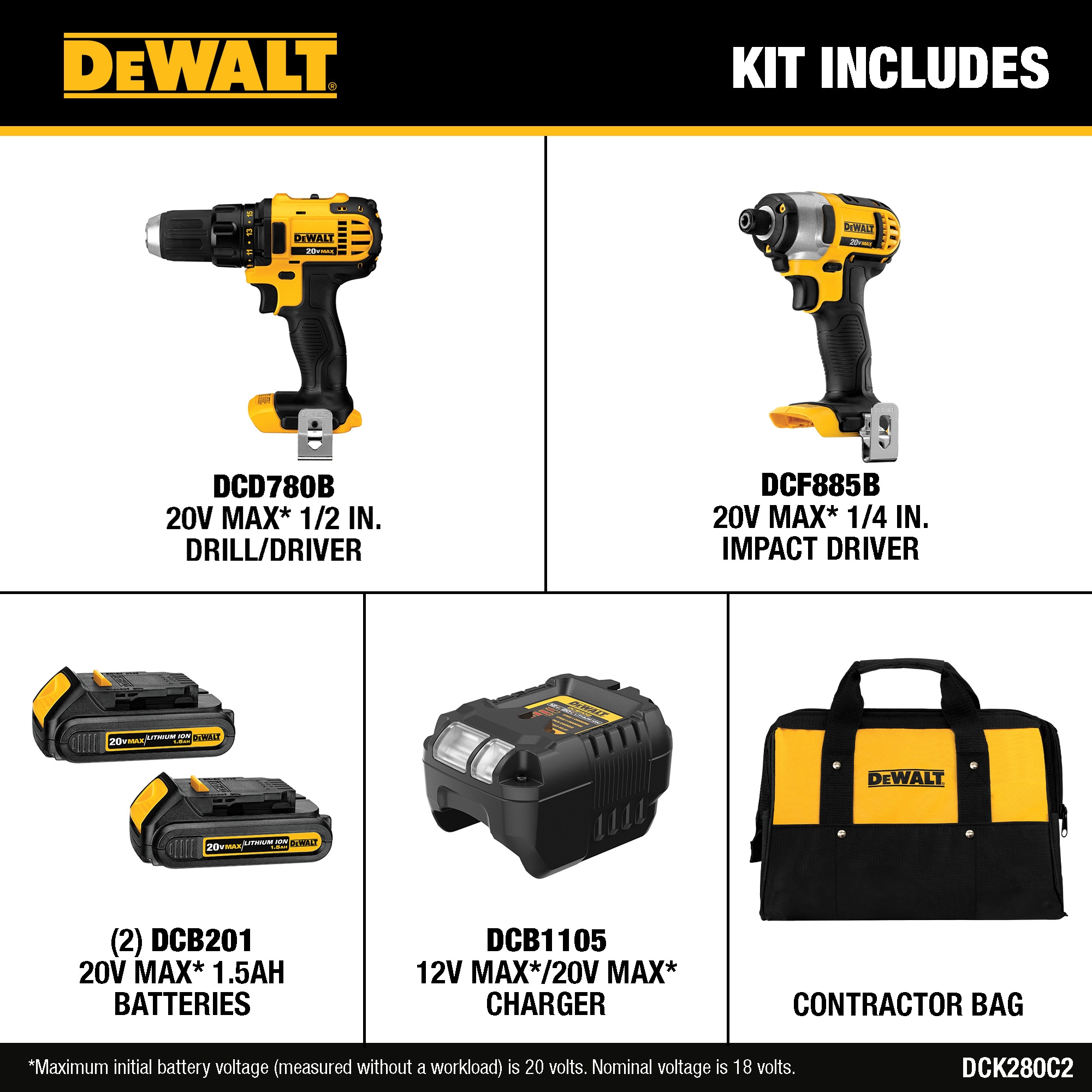 DEWALT DCK280C2 Combo-Kits - View #2