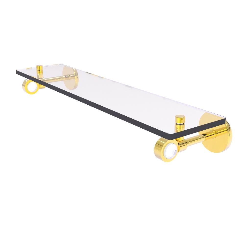 Allied Brass CV-1-22-PB Clearview Polished 1-Tier Brass Wall Mount Bathroom Shelf (22-in X 3.3-in X 5-in)