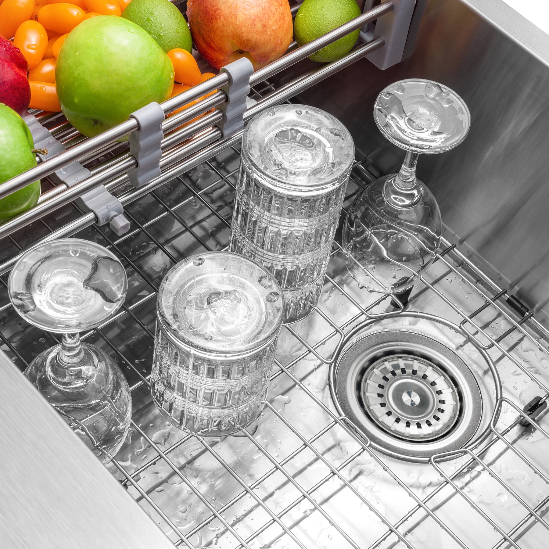 Handmade Farmhouse Stainless Steel 30 in. x 20 in. Single Bowl Kitchen Sink  with Drying Rack