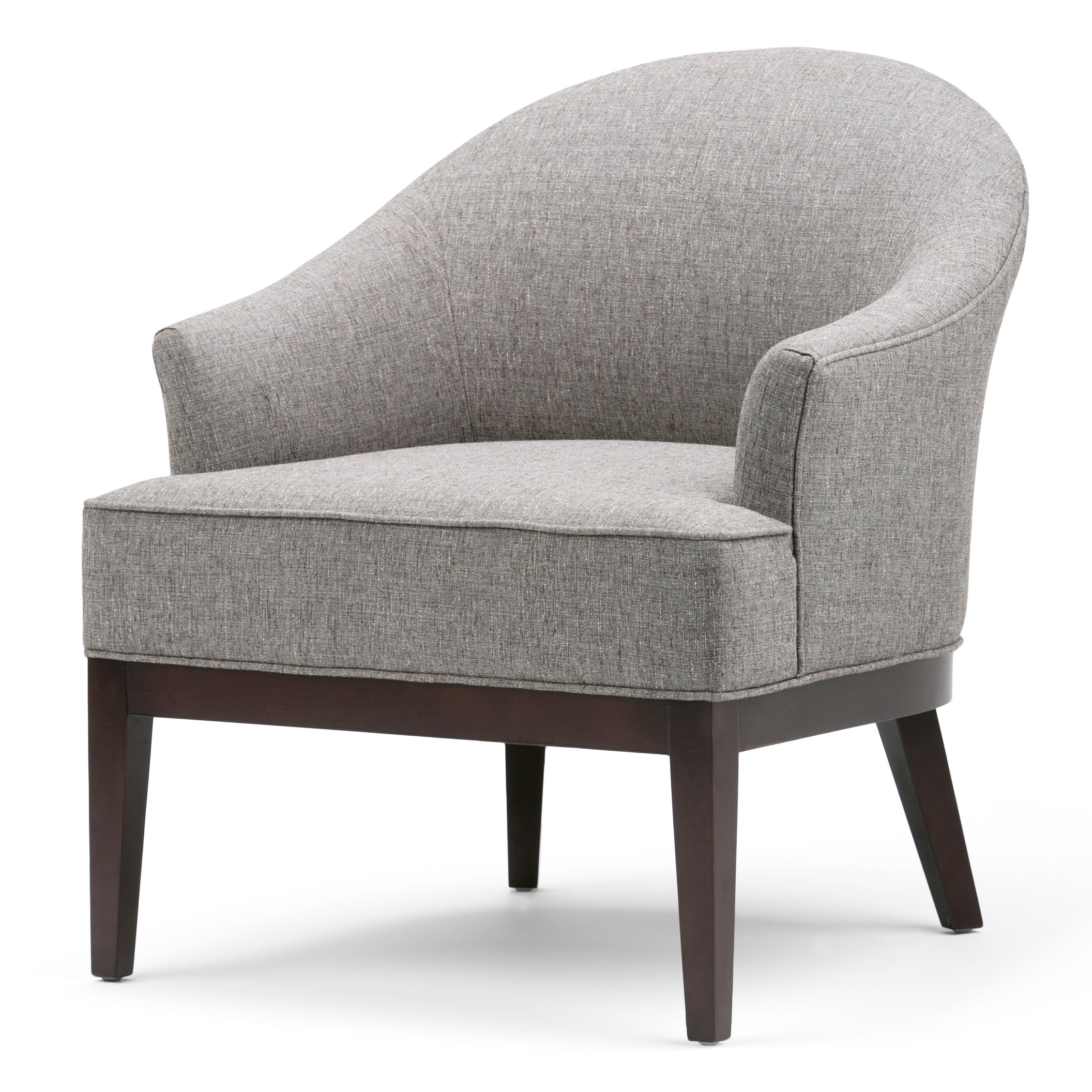 Simpli Home AXCTUB-008-WSG Louise Midcentury Warm Slate Grey Linen Accent Chair
