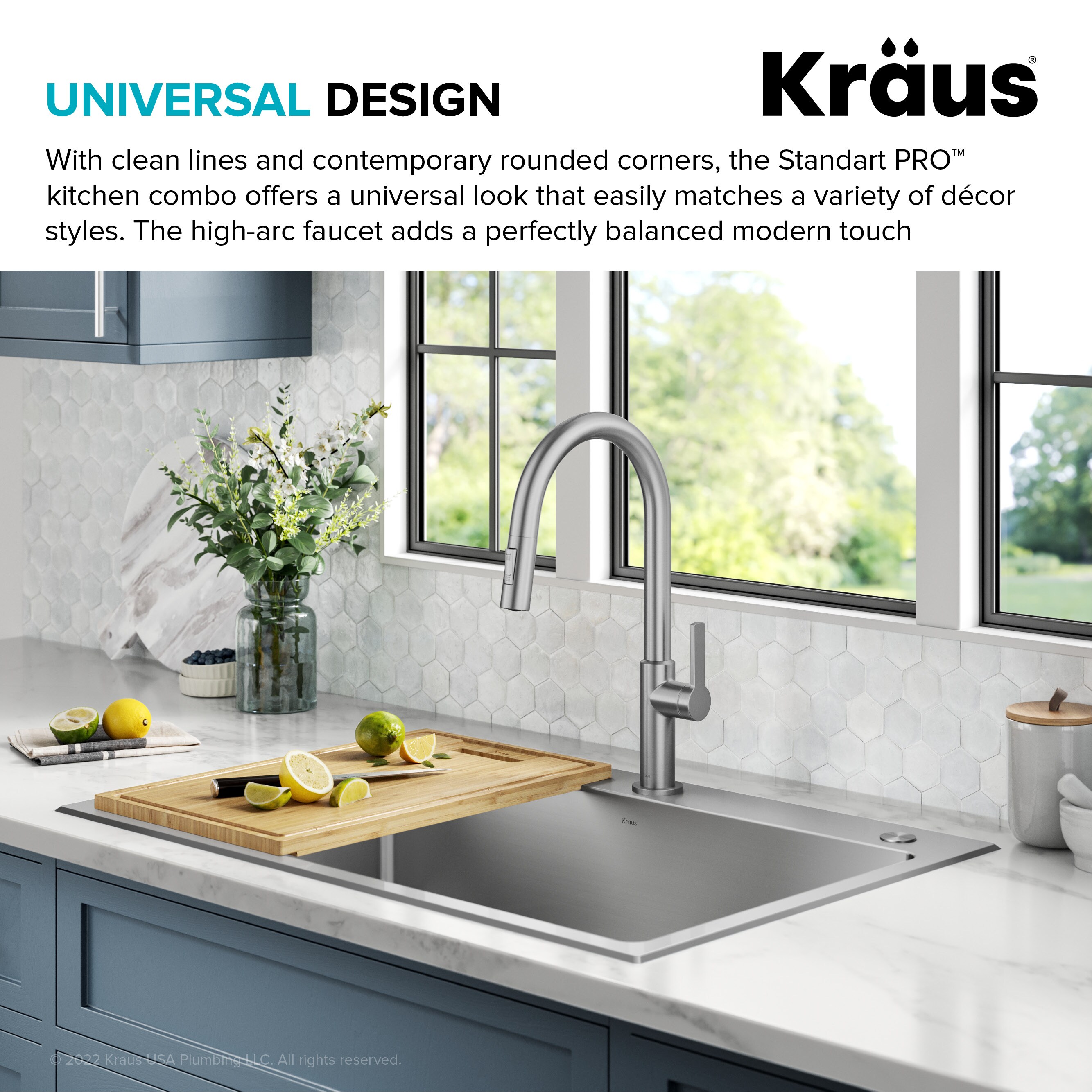 Kraus Standart Pro Dual Mount 33 In X 22 In Stainless Steel Single Bowl