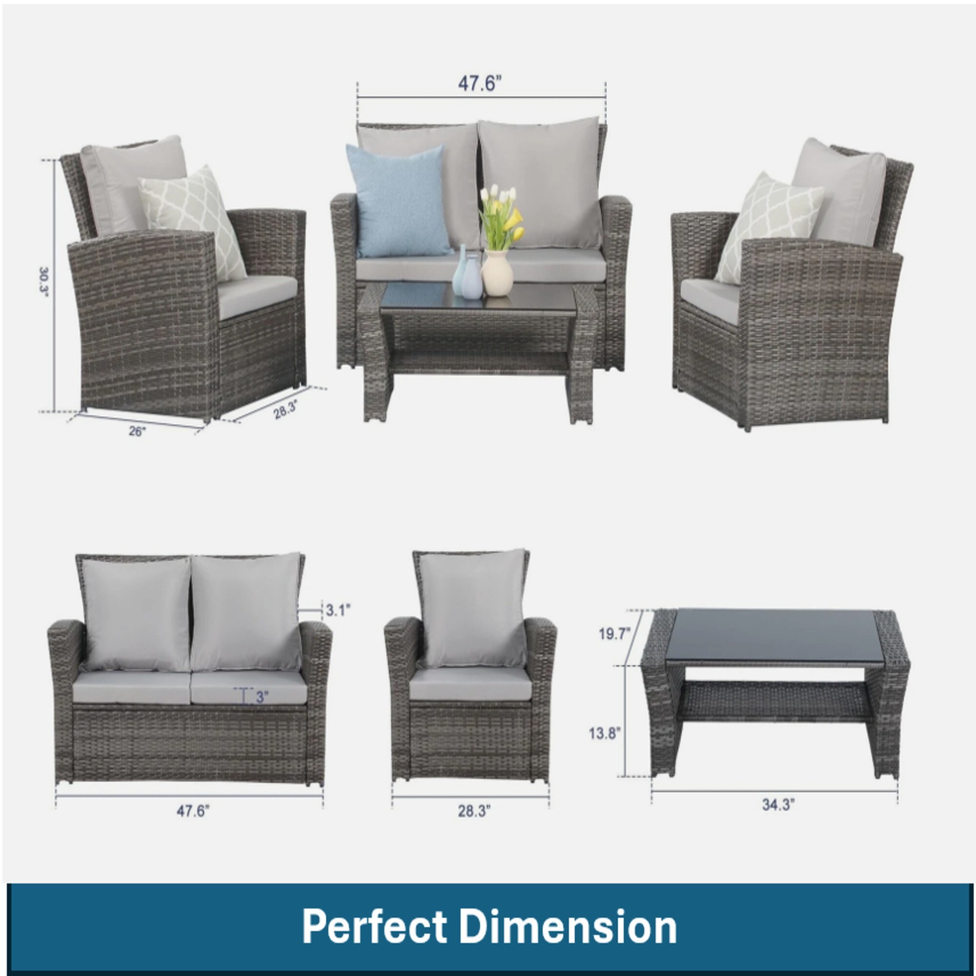 Tinyhomie LW-WEM-5487 Patio-Sofas-Daybeds - View #3