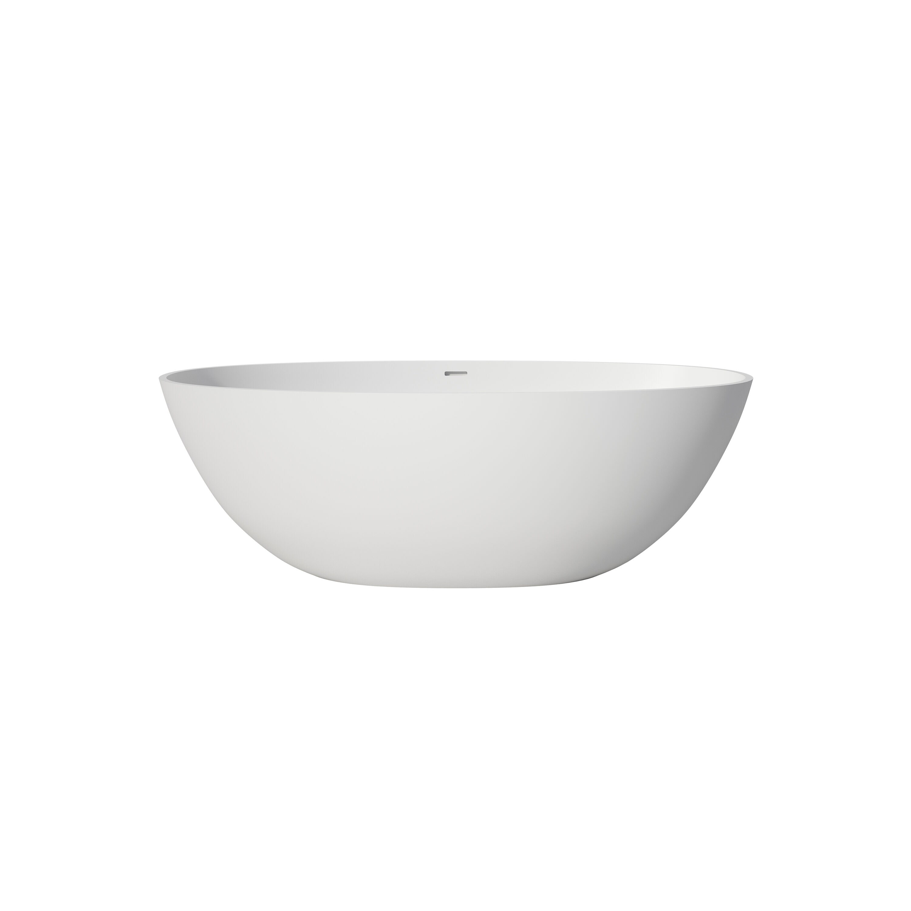 Vynxaria 65-in Matte White Solid Surface Stone Resin Soaking Bathtub