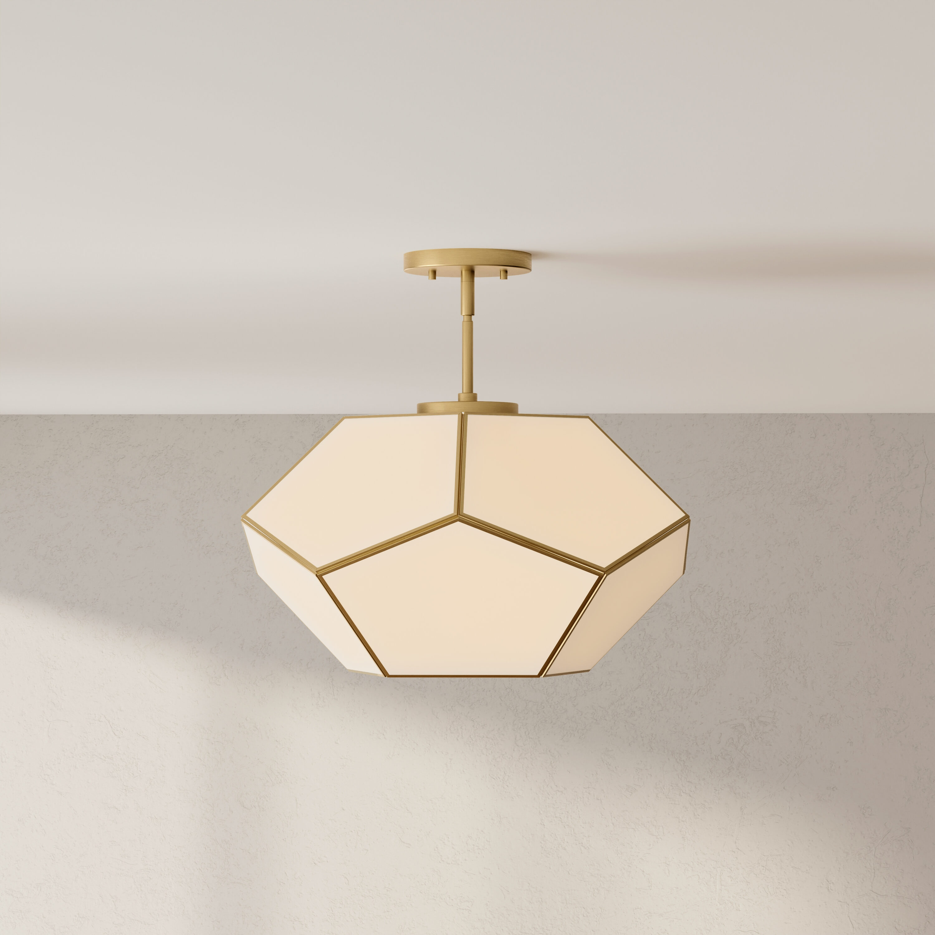 Progress Lighting P350261-078 Latham 3 -Light 18-in Brass Semi Flush Mount Light