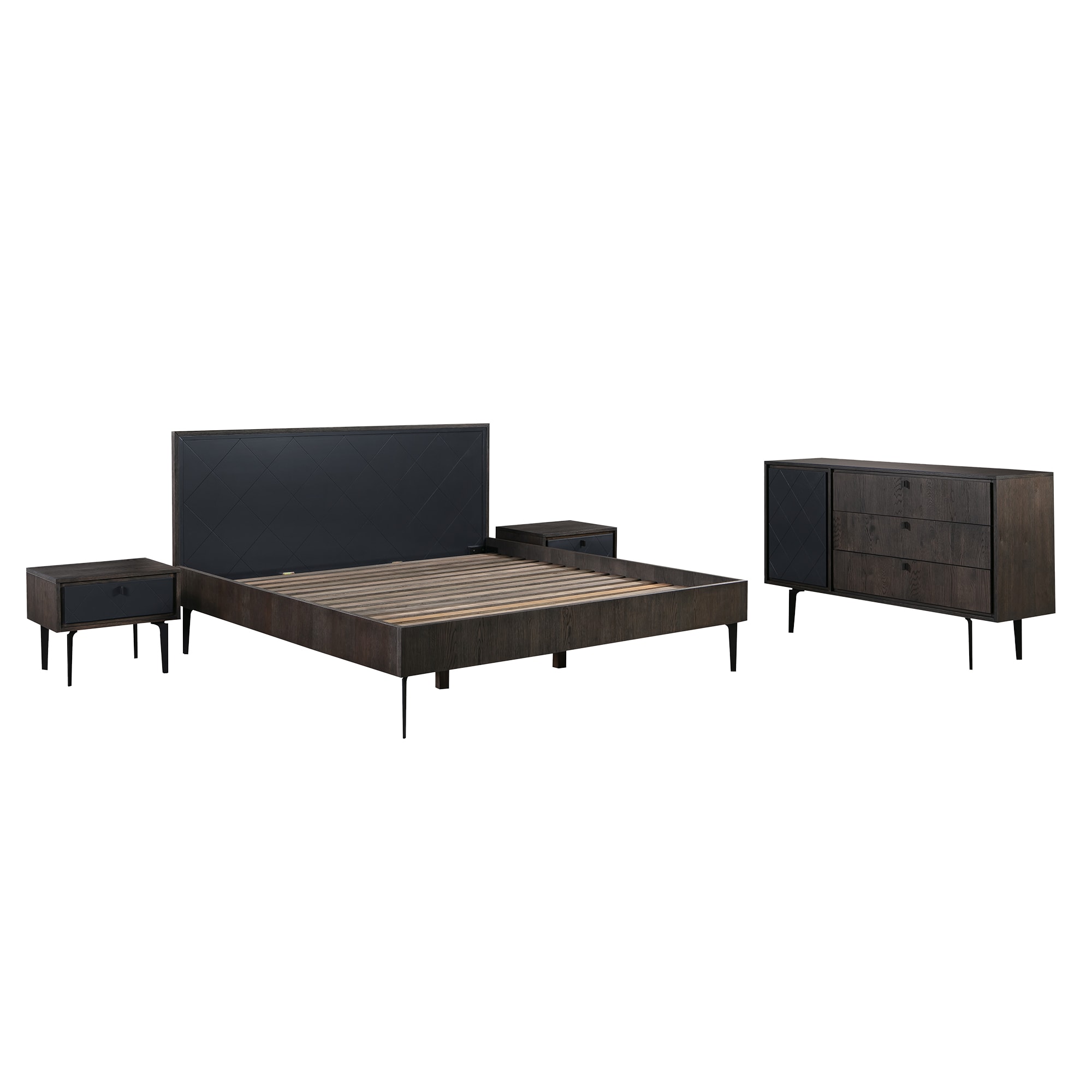 Armen Living SETCRBDKG4B Dark Gray King Bedroom Set