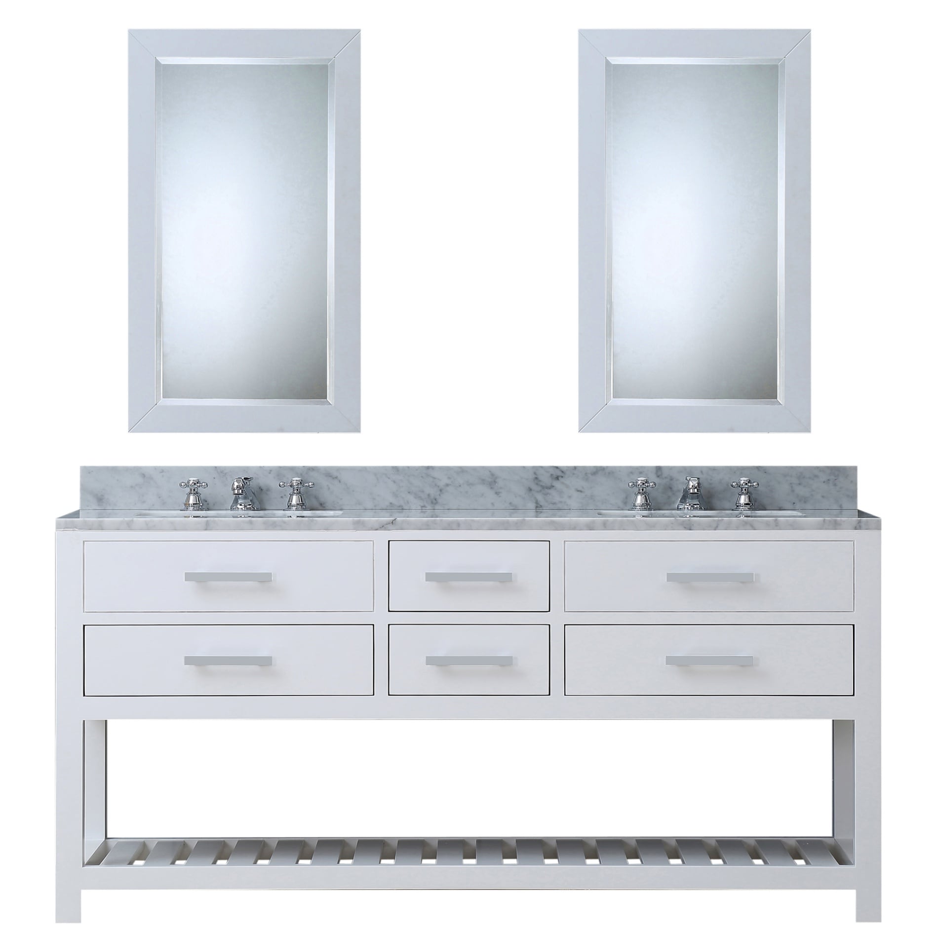 Water Creation  Madalyn72WCF White Double Vanity with 2 Mirrors & Faucets