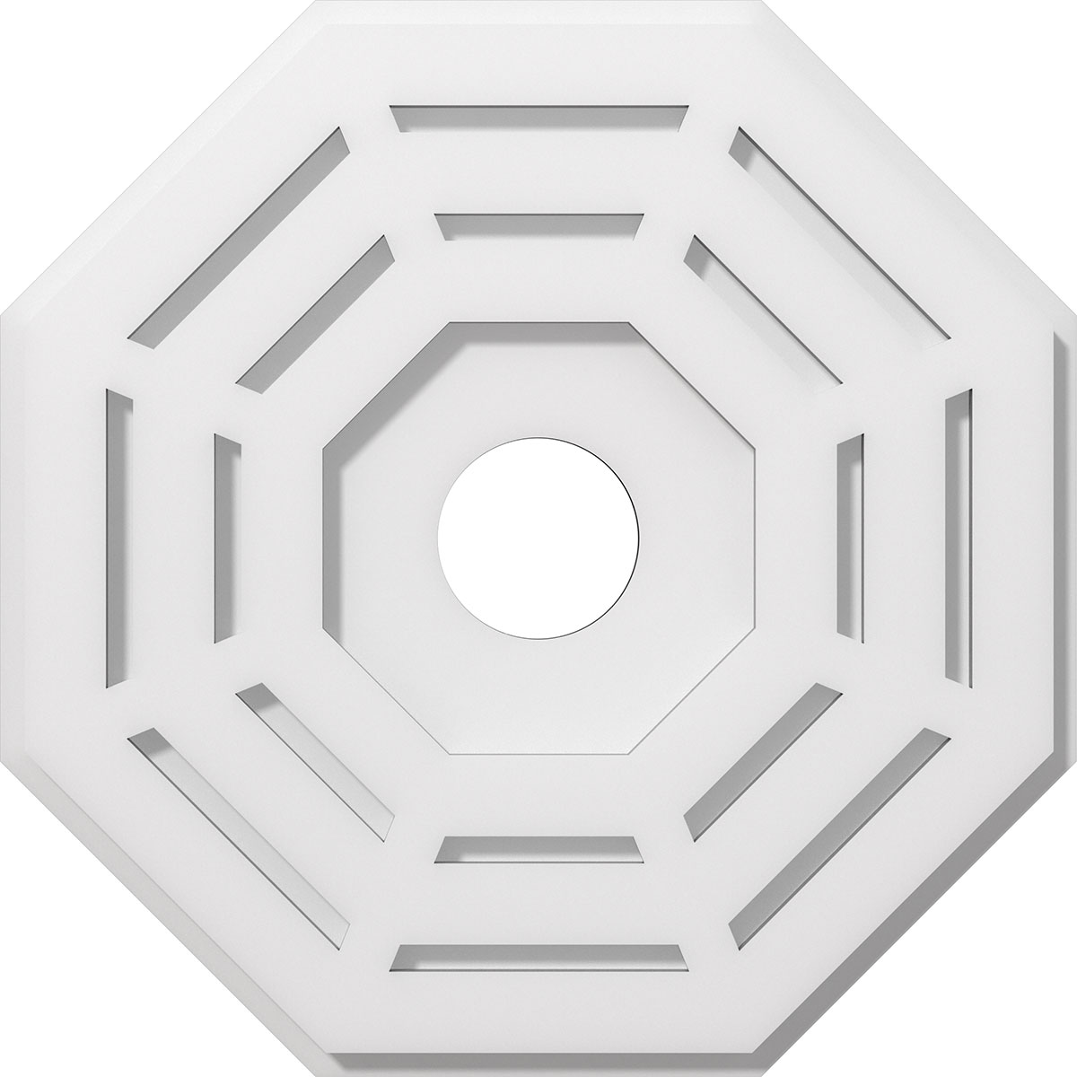 Ekena Millwork CMP16WN-03000 Westin 16-in W x 16-in L Contemporary White PVC Whole Ceiling Medallion