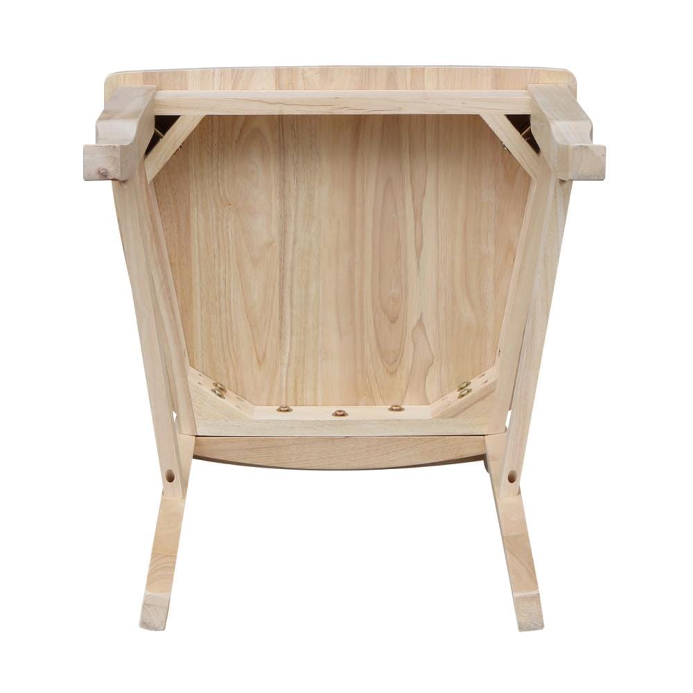 Set of 2 Unfinished Solid Wood Panel Back Dining Chairs