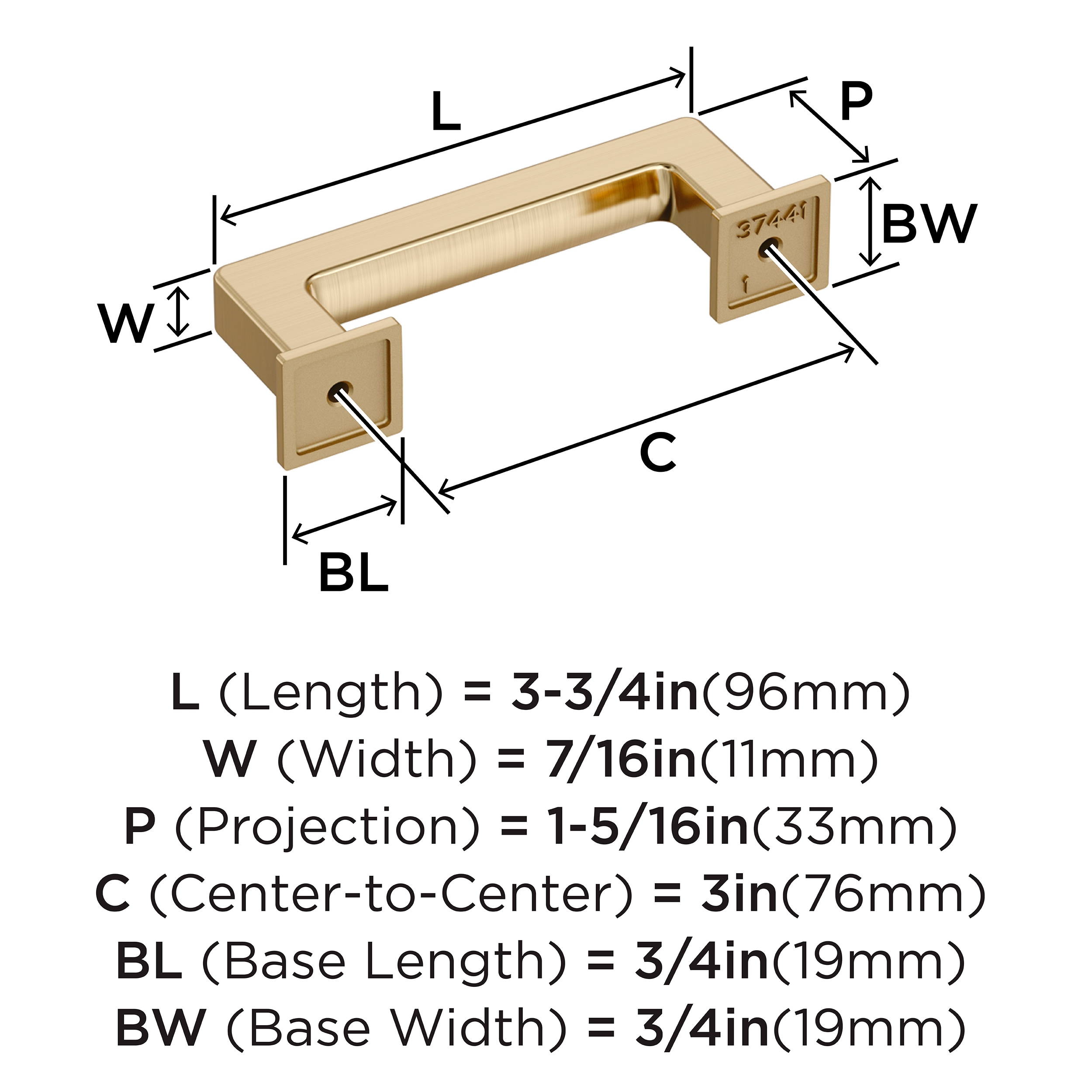 Amerock BP37441BBZ Cabinet-Pulls - View #4