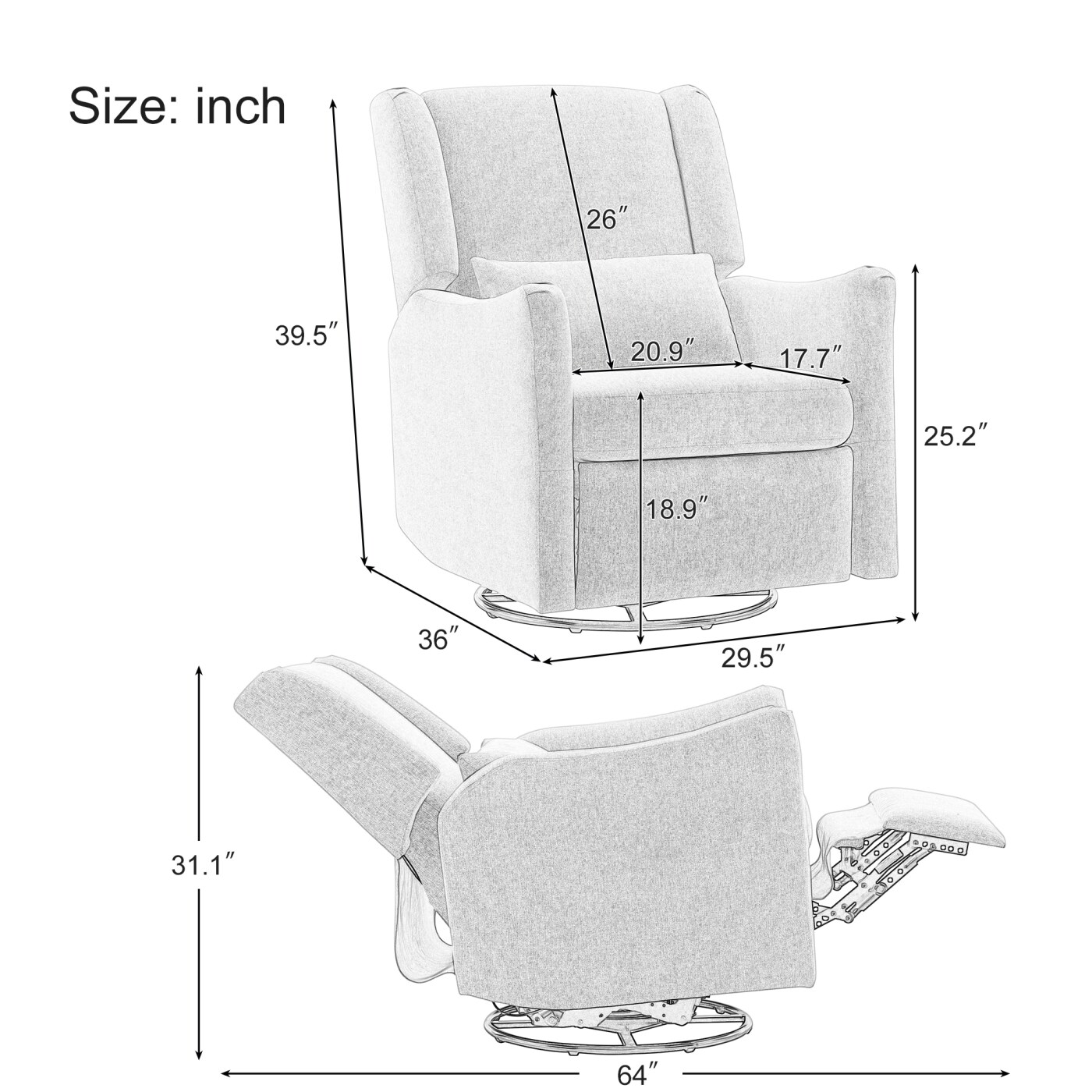 Streamdale Furniture BS701P337844A recliners - View #4