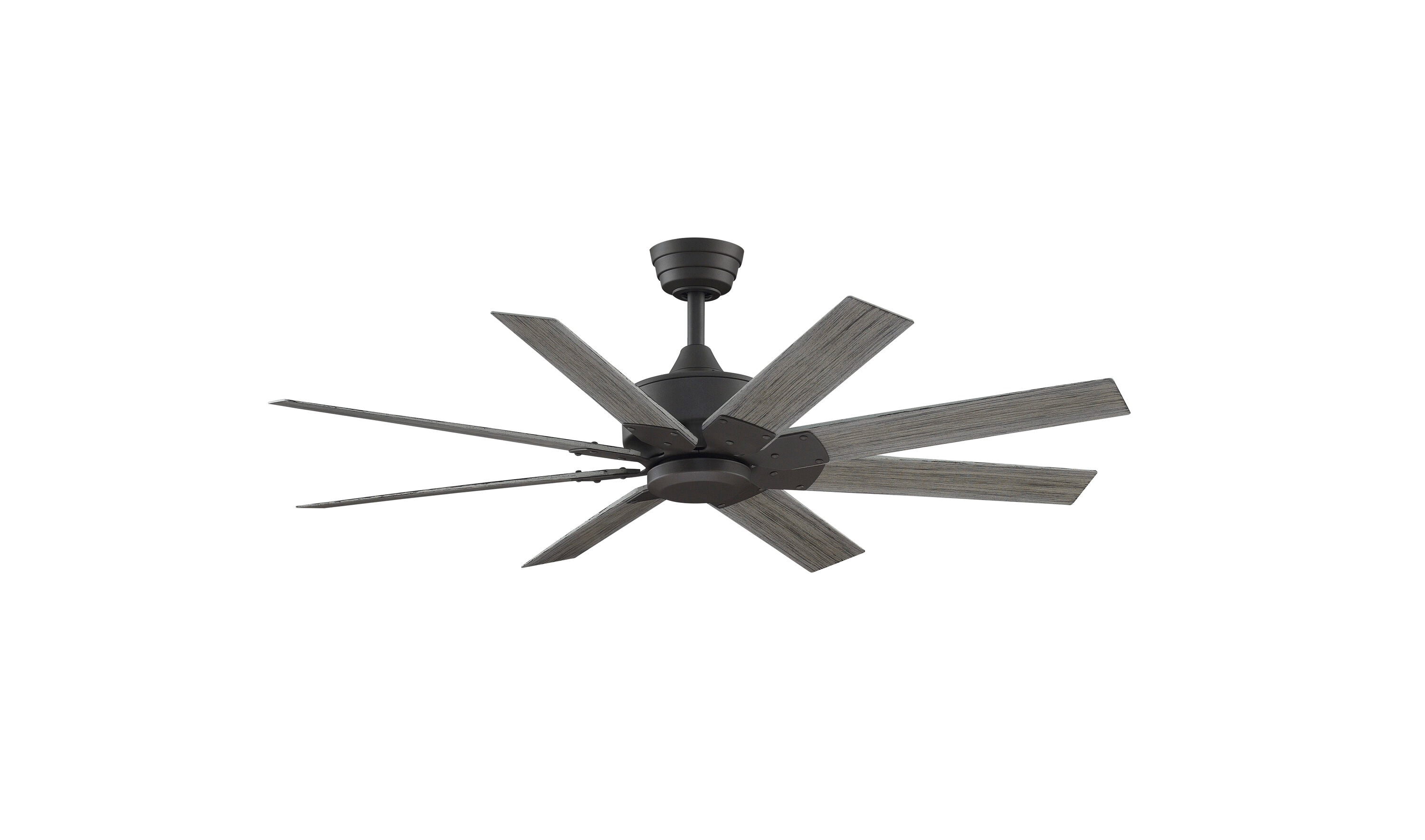 Fanimation FPD7912BGR-52WE Levon Custom 52-in Outdoor Smart Matte Greige with Weathered Wood Blades Ceiling Fan Light Kit Compatible - Remote Included ( 8 -Blade )