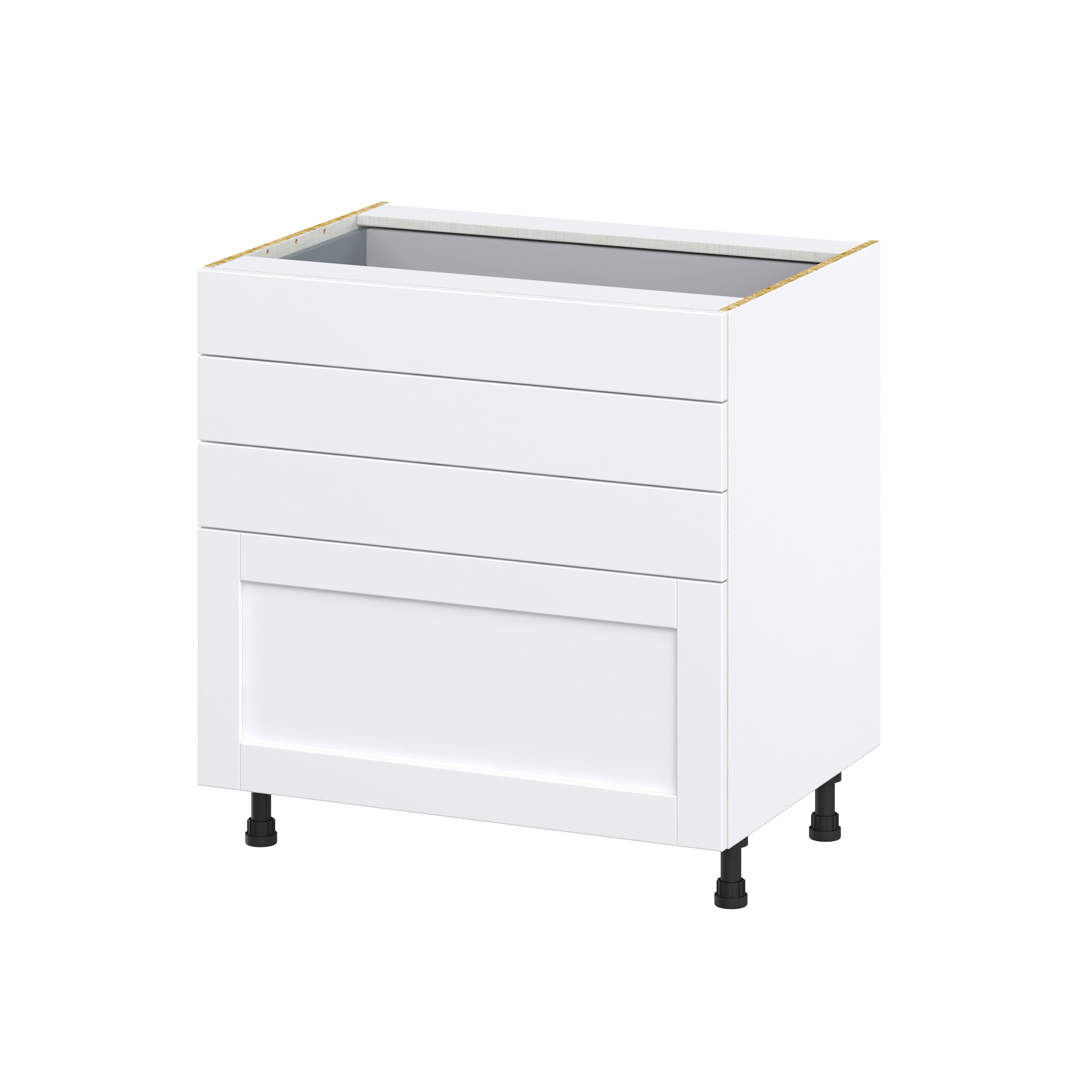 Hugo&Borg Rosemont 12-in W x 34.5-in H x 24-in D Glacier White 4-Drawer Base Fully Assembled Cabinet (Recessed Panel Style)