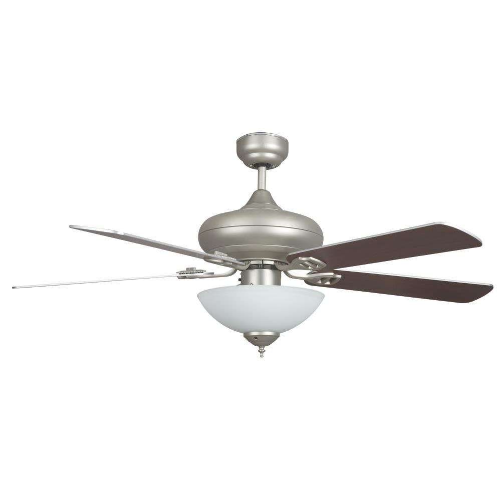 Concord 52VALQC5SN-MB-LED Valore 52-in Satin Nickel Indoor Ceiling Fan with Light Kit (5-Blade)