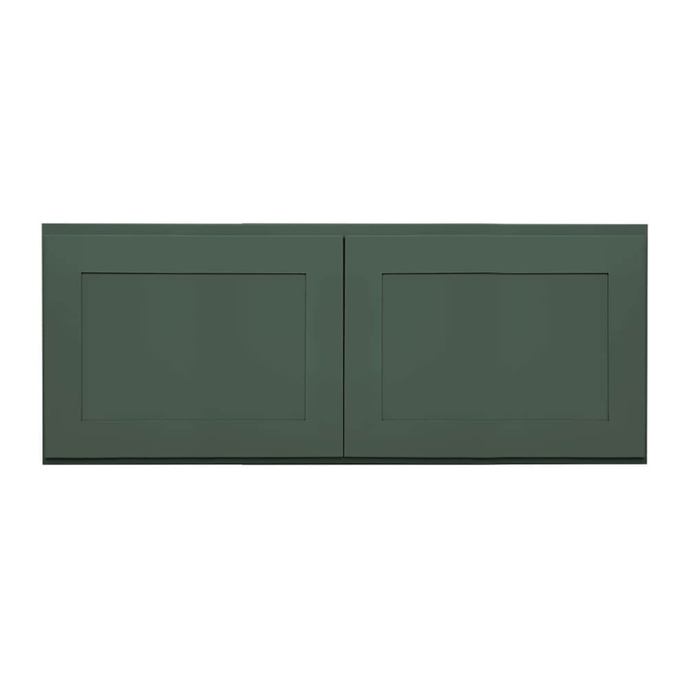RELIABILT LS-SB-W3012B Monroe 30-in W x 12-in H x 12-in D Basil Green Wall Ready to assemble Plywood Cabinet (Recessed Panel Shaker)