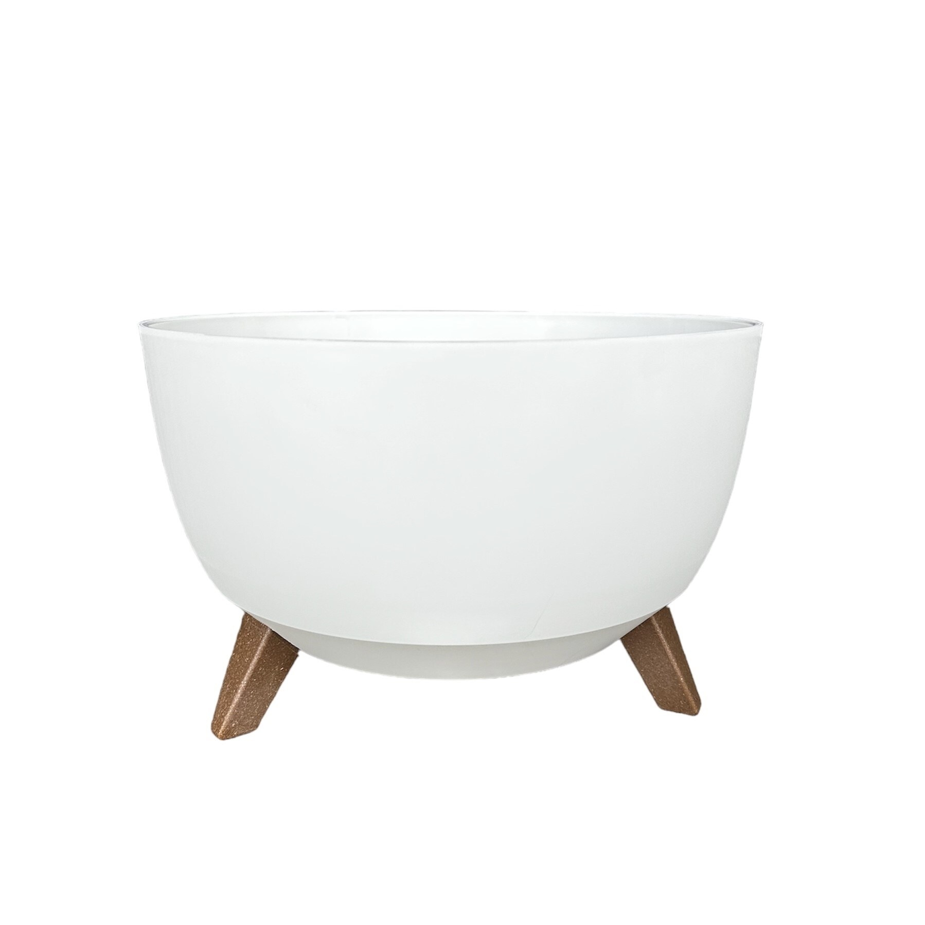 Color and Sabor Mediterano RO33074 Round 13-in W x 7.2-in H x Off-white Plastic Indoor/Outdoor Planter
