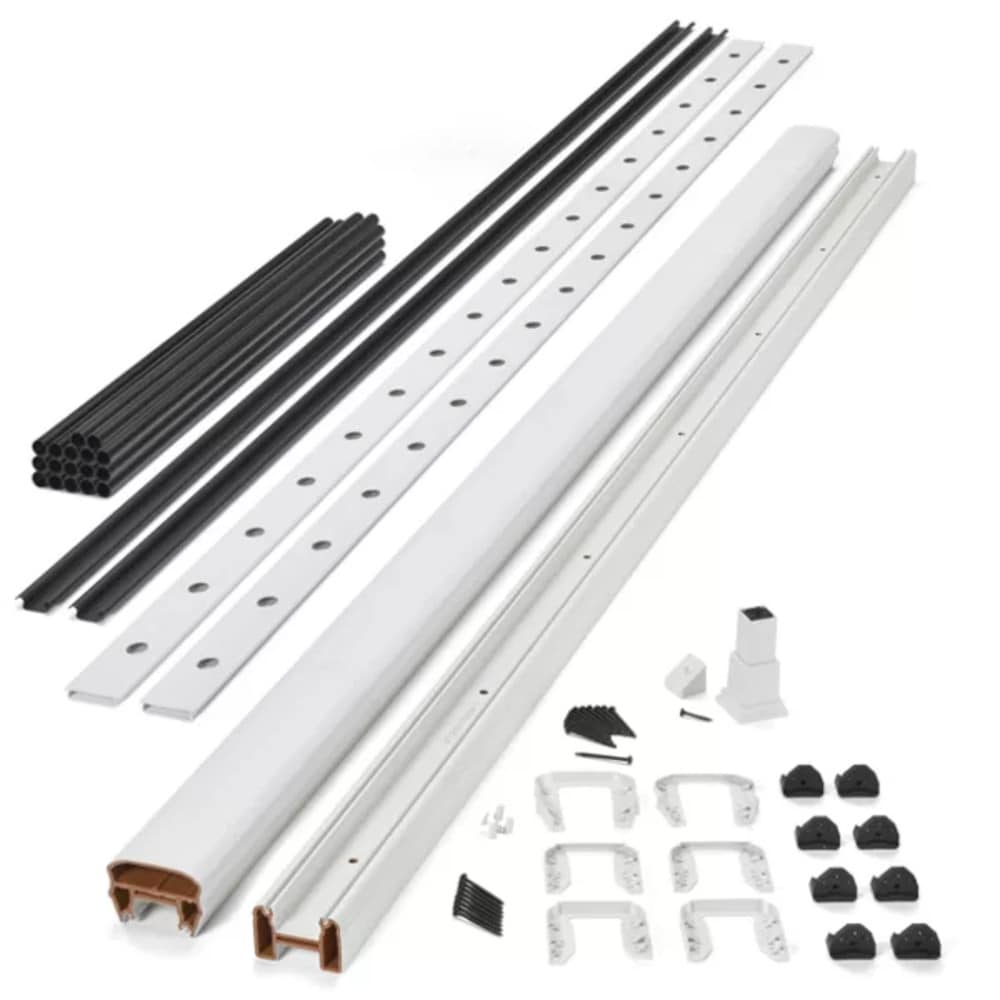 Trex WTRD0842SRKFS Transcend 8-ft x 42-in Classic White Composite Deck Stair Rail Kit