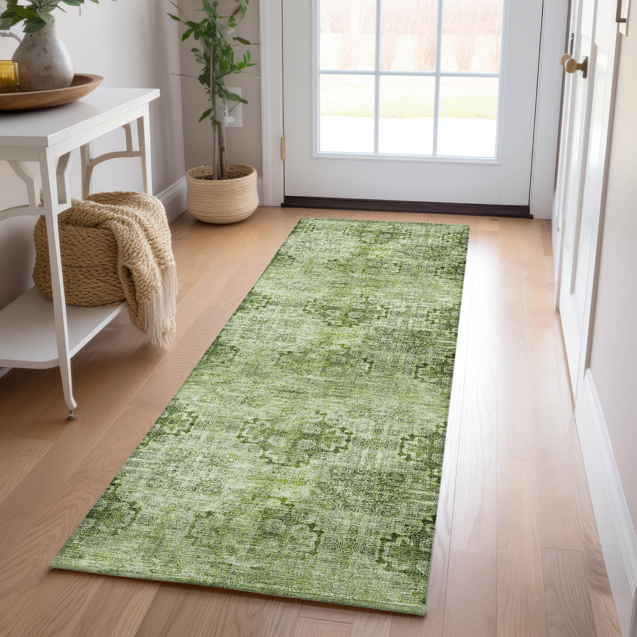 Addison Rugs ACN557OL2X8 Chantille ACN557OL 2 x 7 (ft) Polyester Olive Rectangular Indoor/Outdoor Abstract Machine washable Area rug