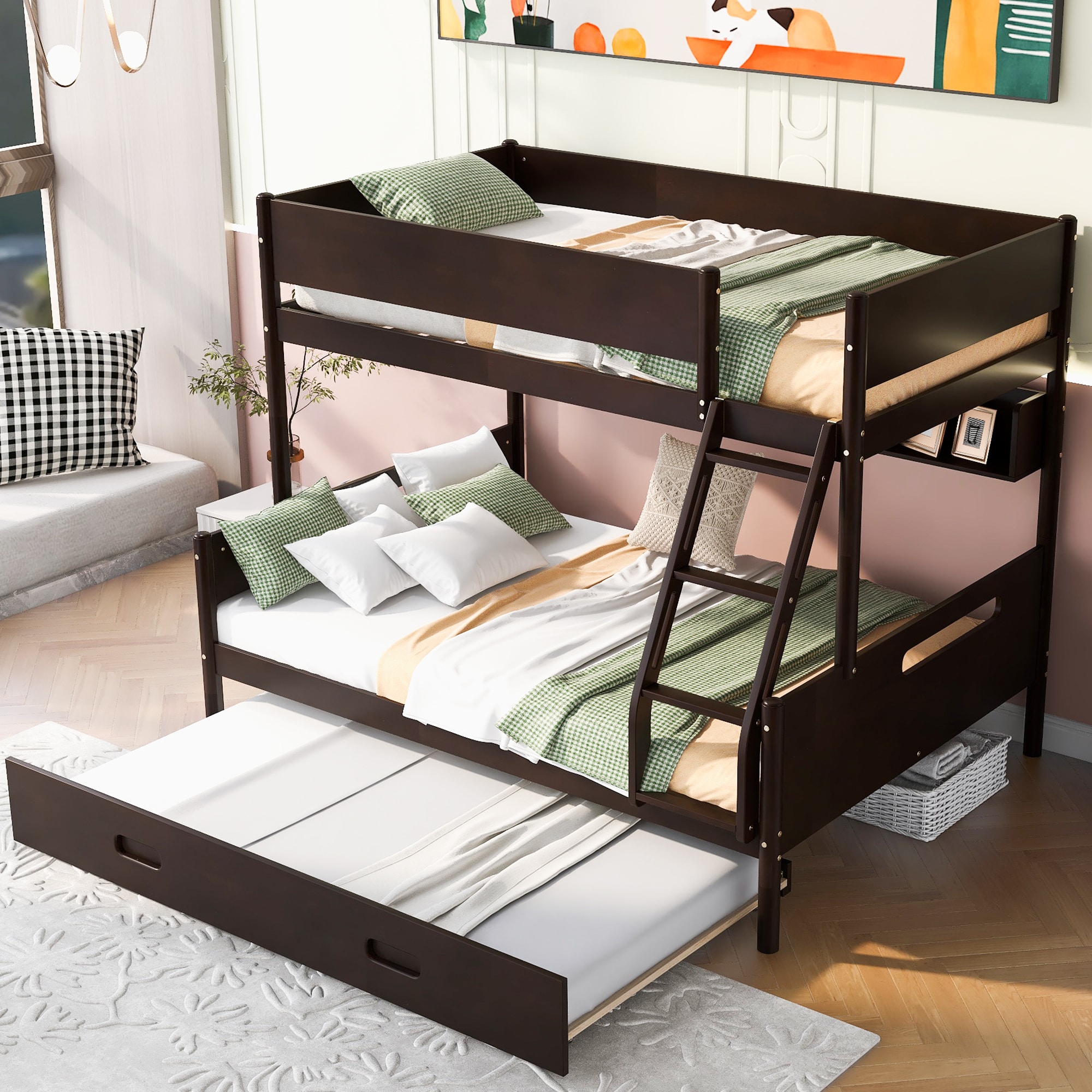 Qualler BEW000408E Espresso Twin over full Bunk Bed