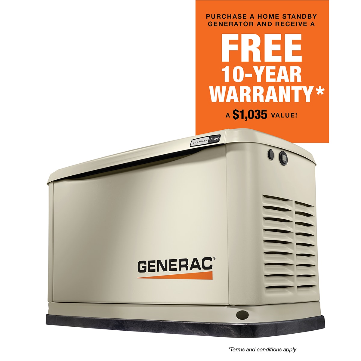 Generac Guardian 14000-Watt (LP) / 14000-Watt (NG) Standby Generator In ...