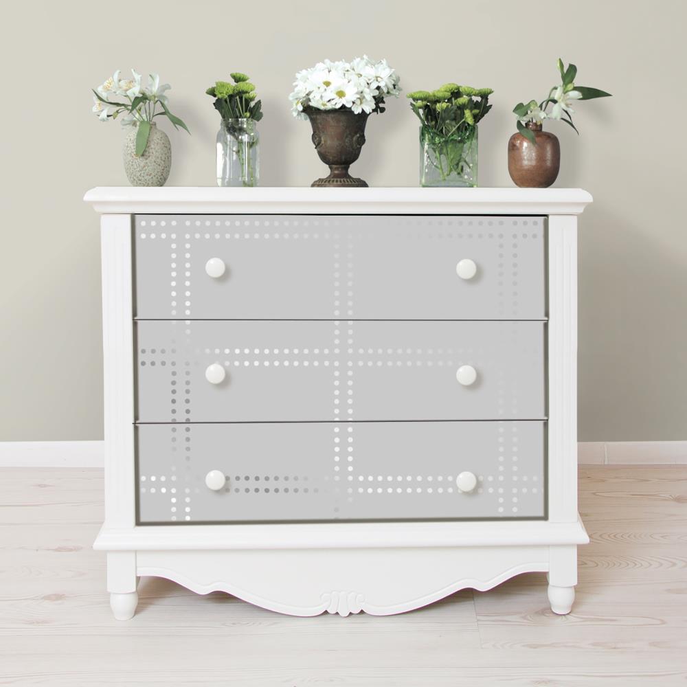 Silver Geometric Dot Pattern Peel & Stick Vinyl Wallpaper
