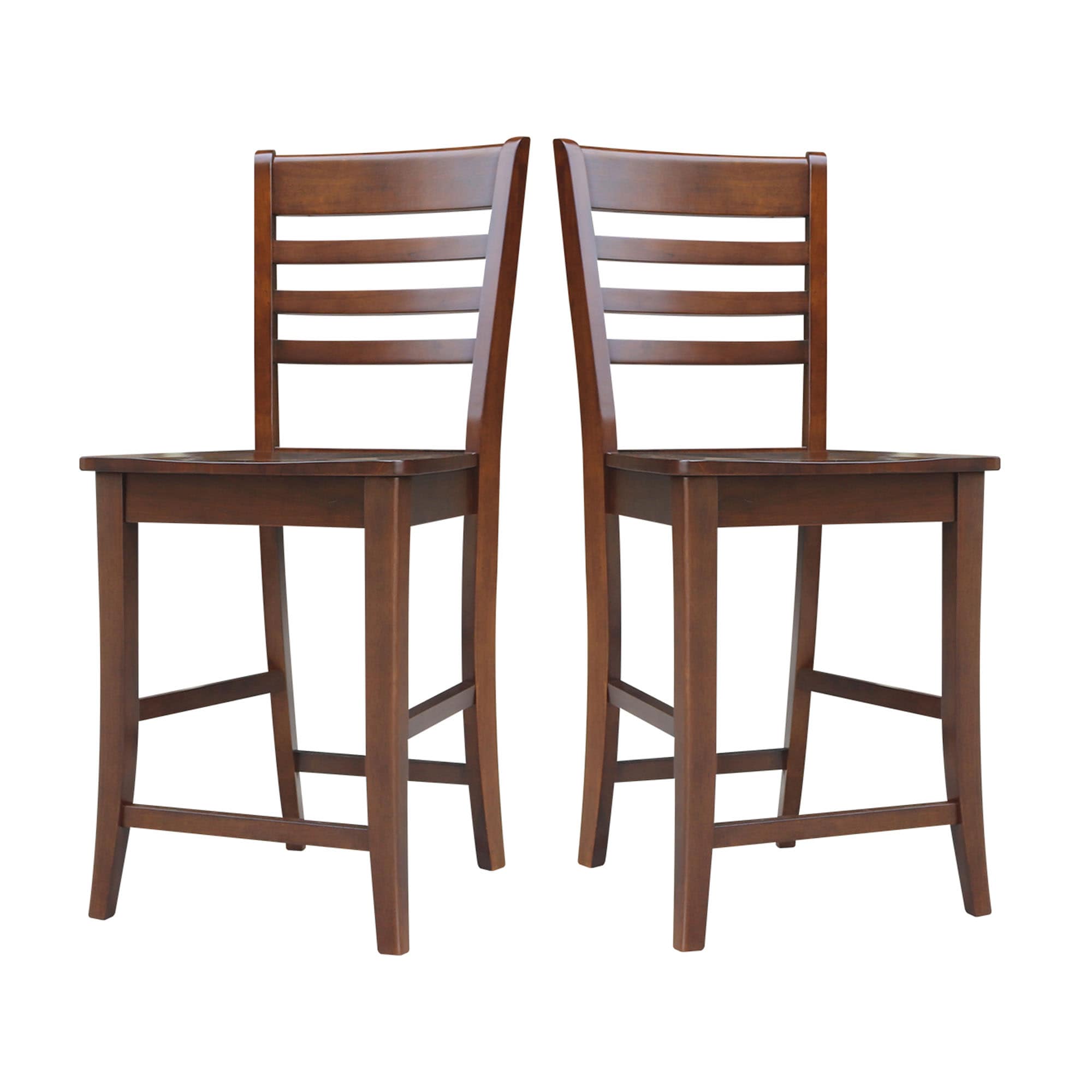 Elegant Roma Solid Hardwood Counter Height Barstool in Espresso