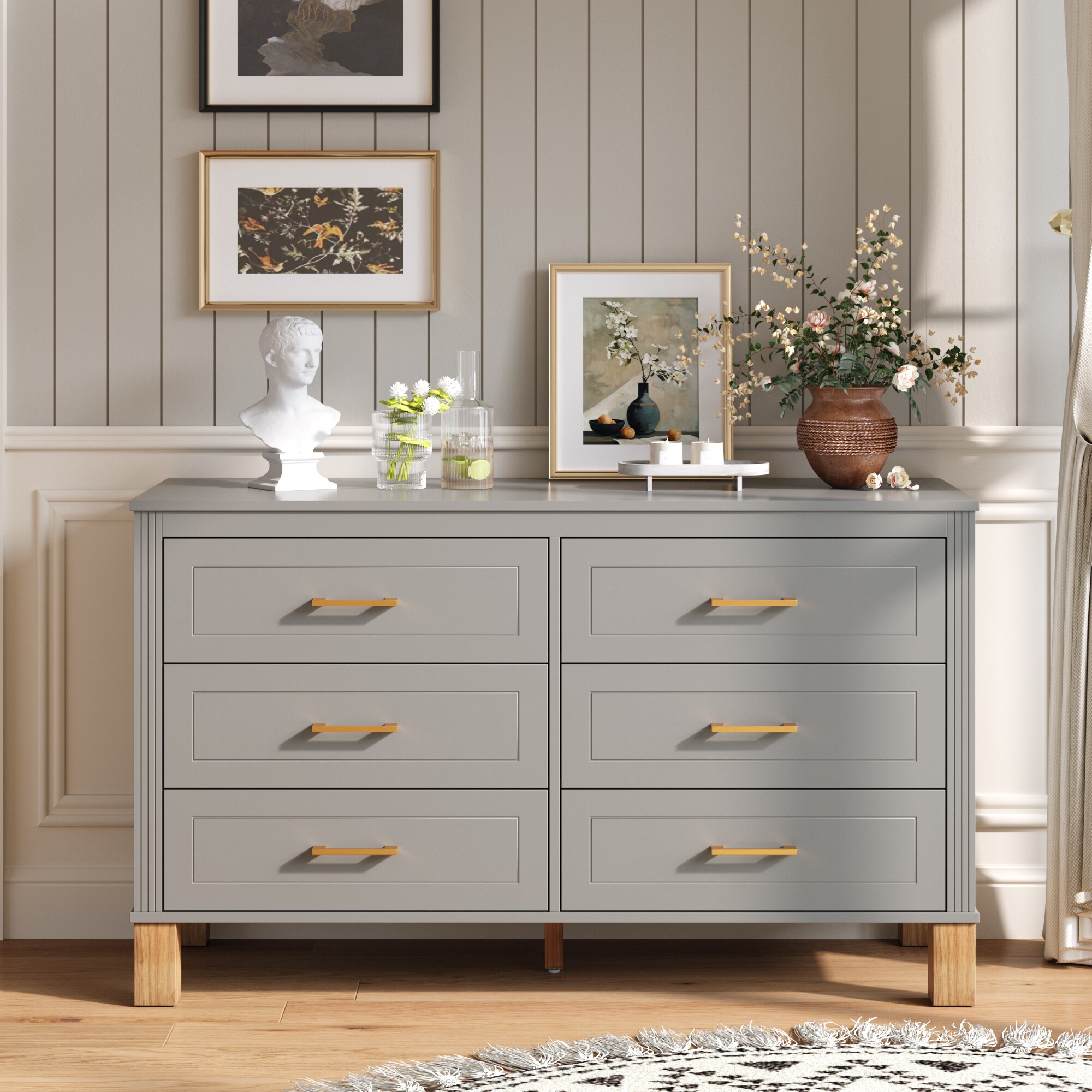 6 drawer double dresser grey 6 Drawer Double Dresser - Gray | Innovations | Dresser | 712484