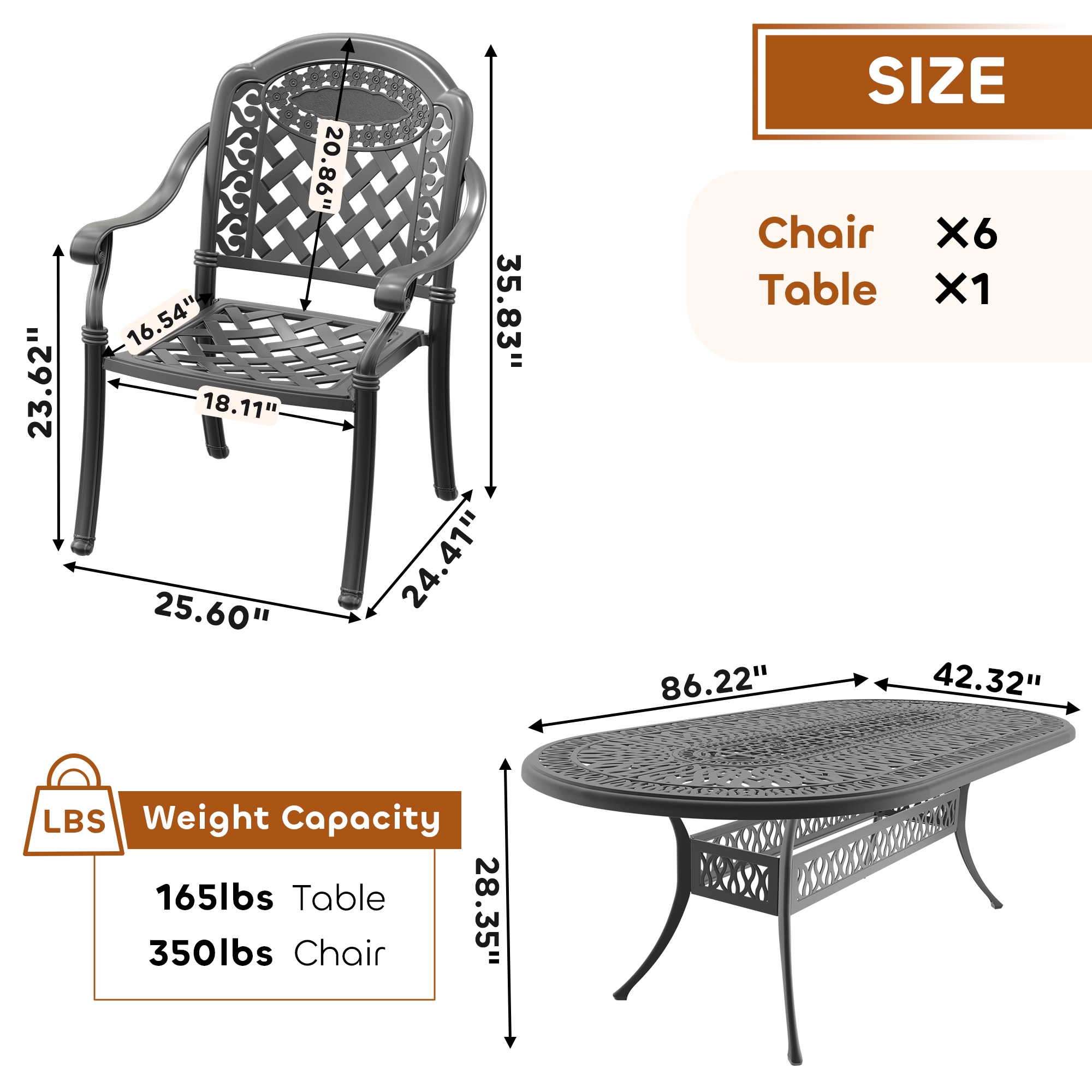 nicesure SLBK6008CZ6A1120RC Patio-Dining-Sets - View #9