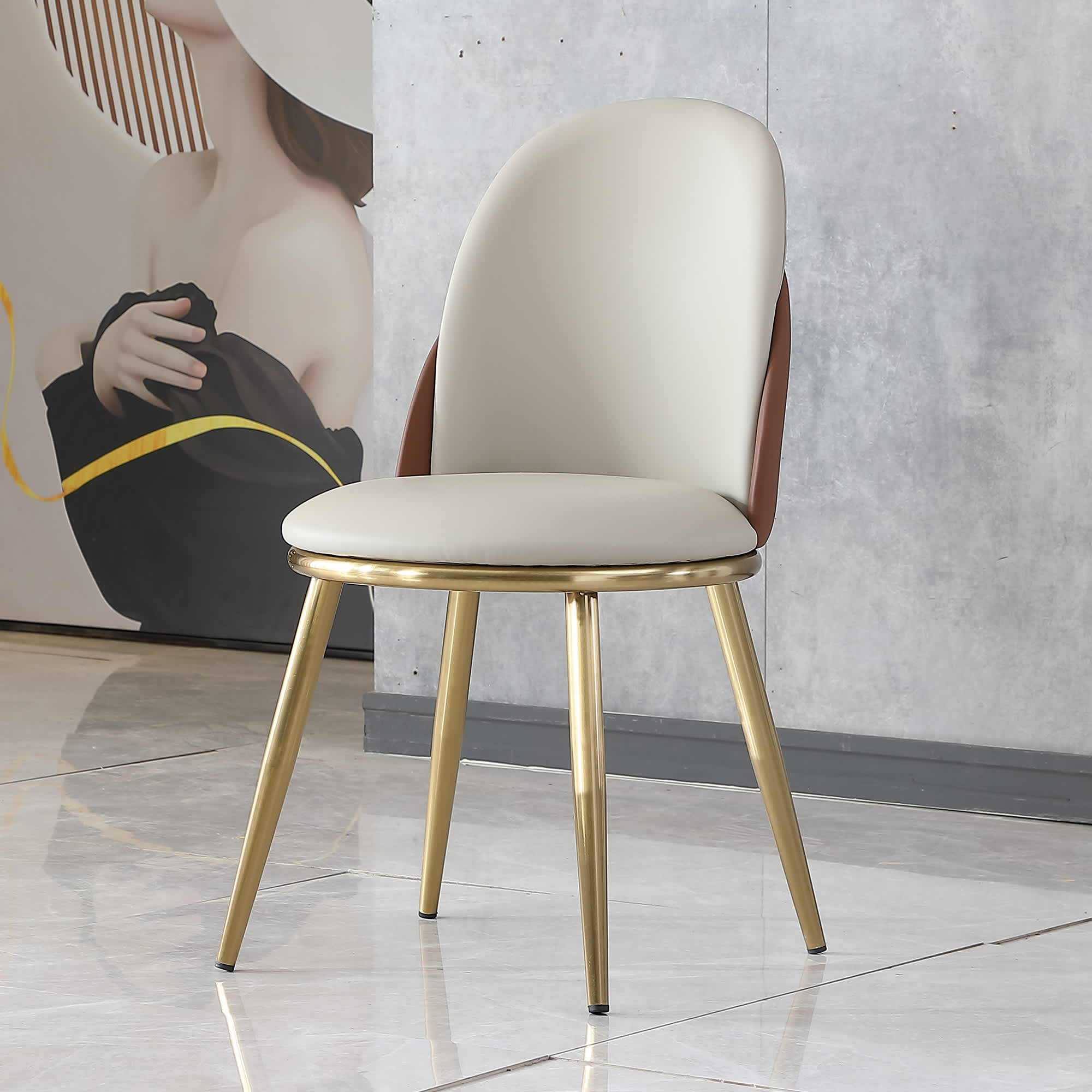 Vynxaria LEXY0068-DJCY-2BRW Dining-Chairs - View #5