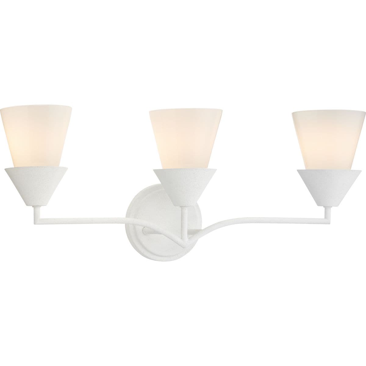 Pinellas White Plaster 3-Light Modern Vanity Fixture
