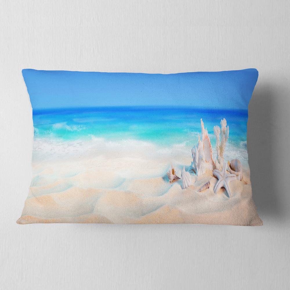 Designart CU8952-12-20 12-in x 20-in Blue Indoor Decorative Pillow